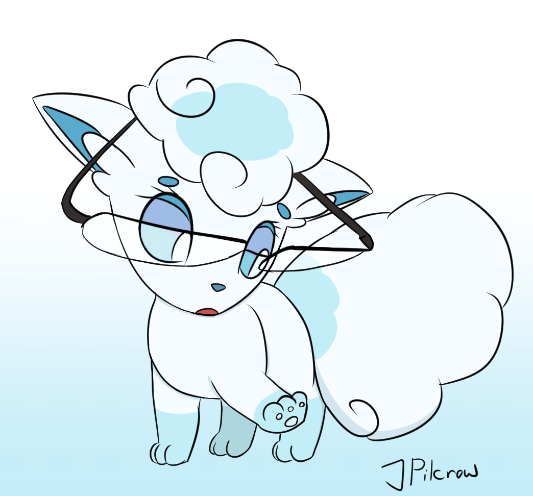 An Alolan Vulpix With Glasses by JPilcrow -- Fur Affinity [dot] net