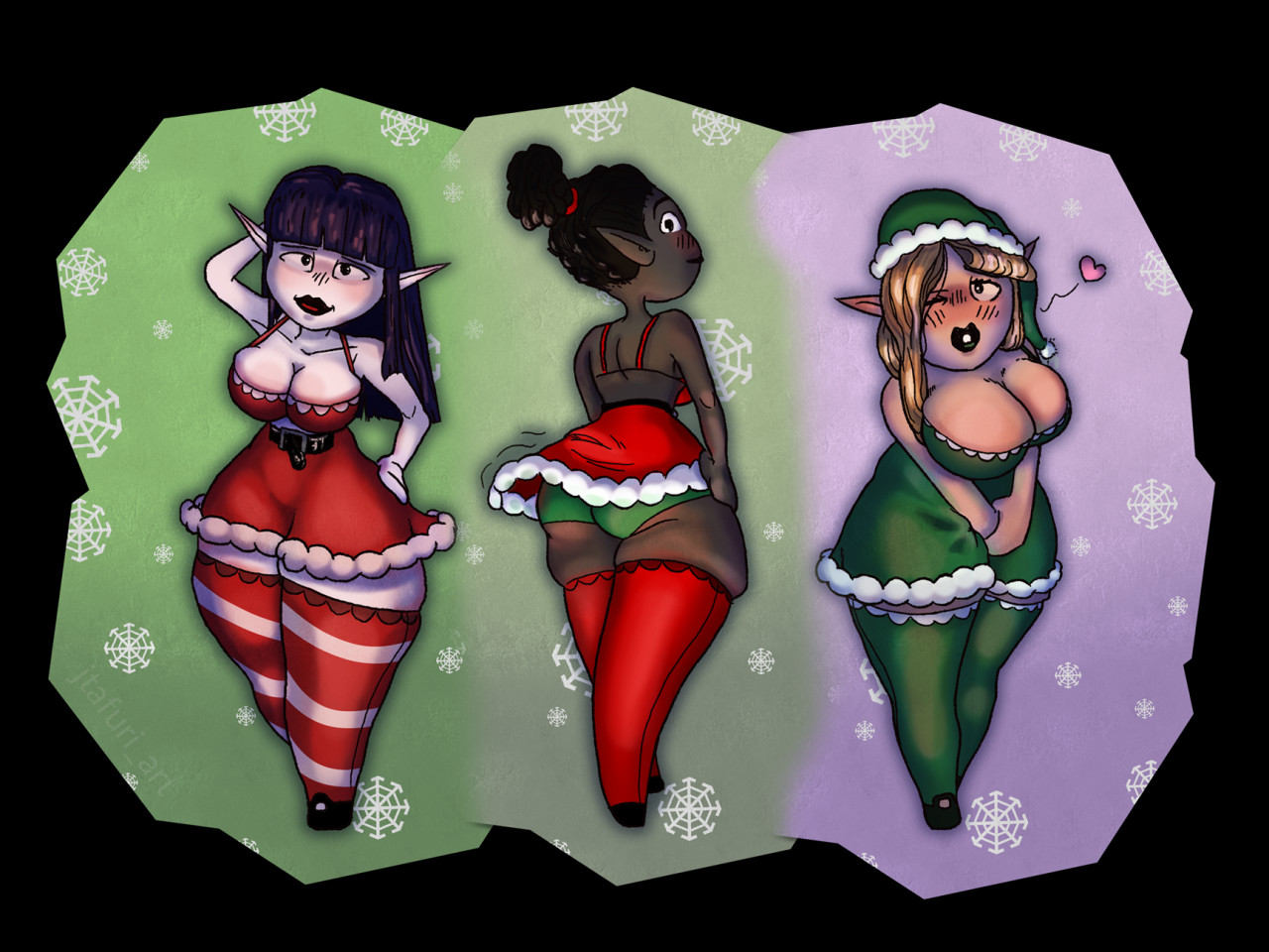 Sexy Christmas Elves by Jtafuri -- Fur Affinity [dot] net