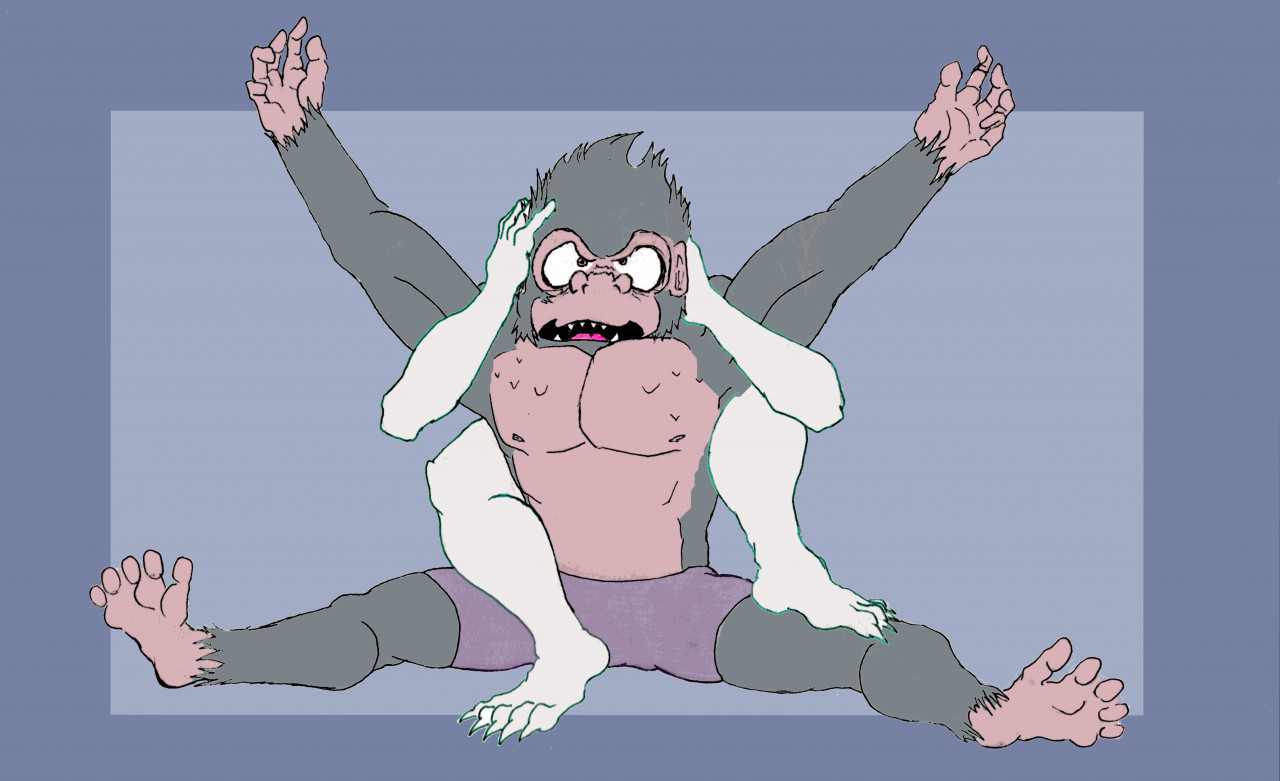 Monkey Wrestling - Full Nelson by Julius_Shepherd -- Fur Affinity [dot] net