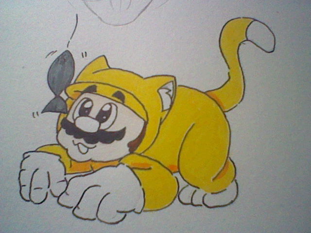Cat Mario Scratching by Oreo_Ornithomimus -- Fur Affinity [dot] net