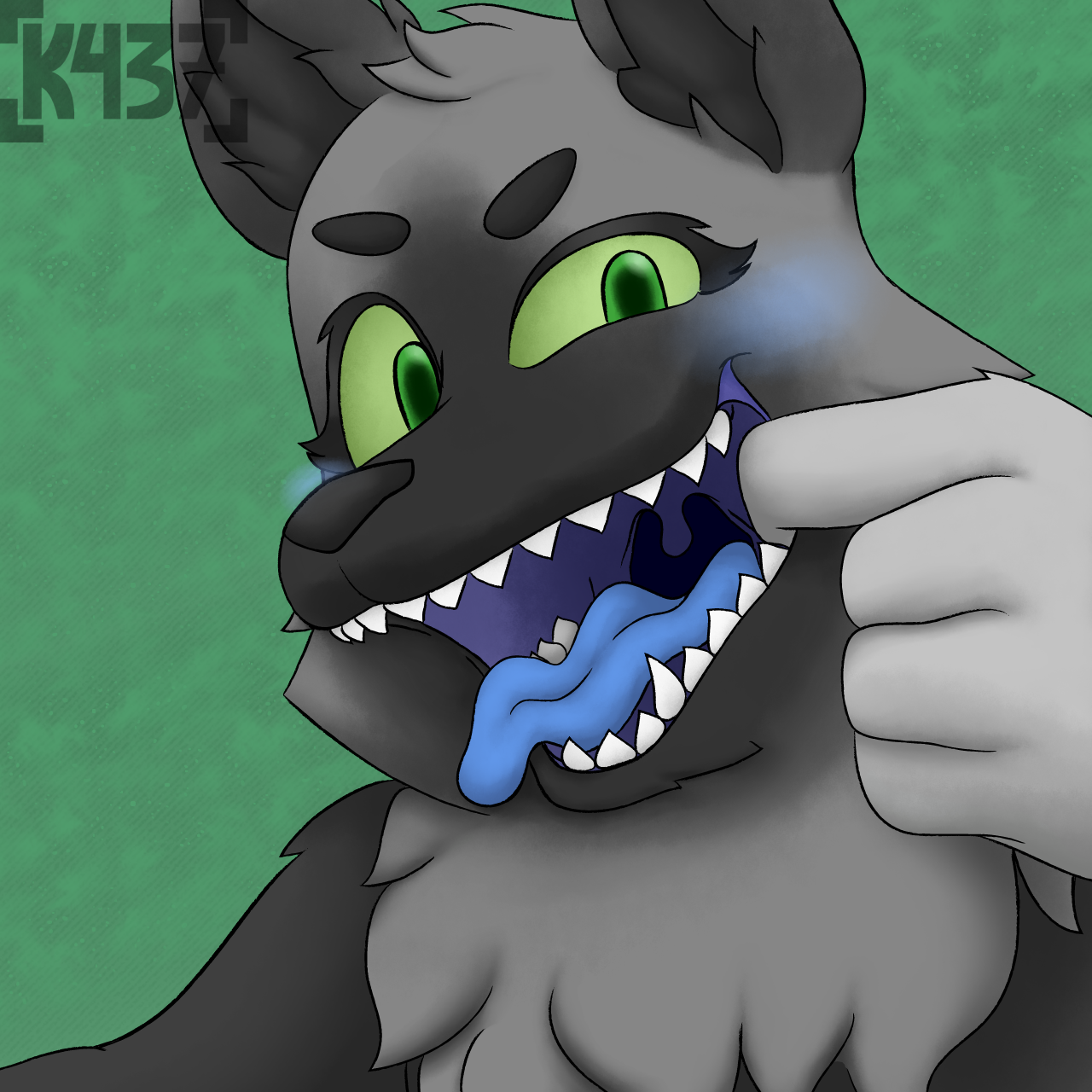 Jade showing off her teeth- fanart by K437 -- Fur Affinity [dot] net