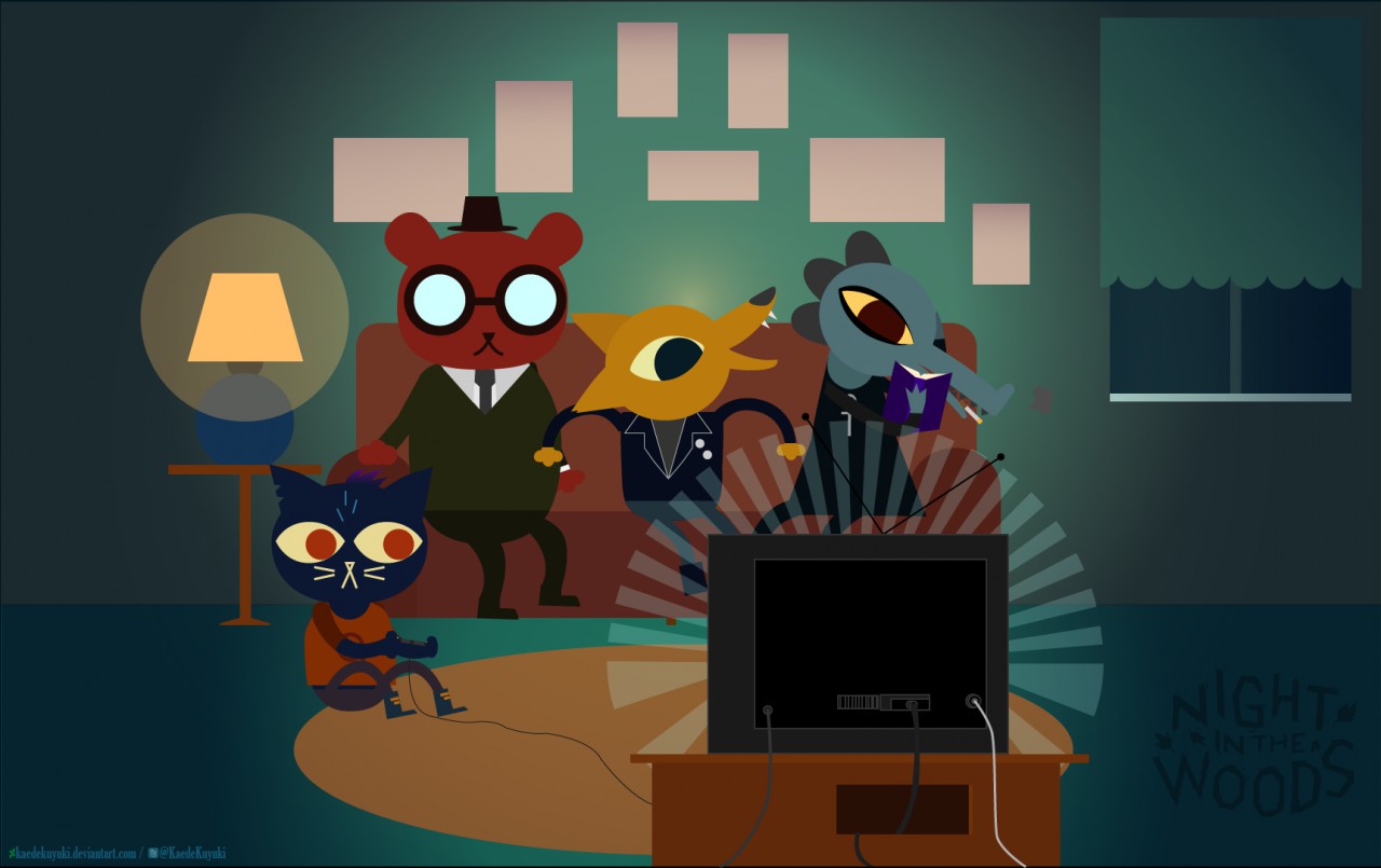 Night in the Woods wallpaper  Night in the wood Paper art design Night