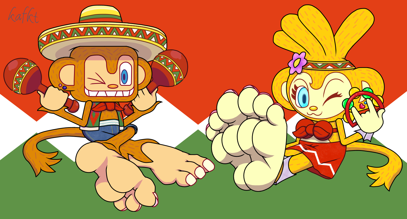 samba de amigo doodle page, featuring characters from both the