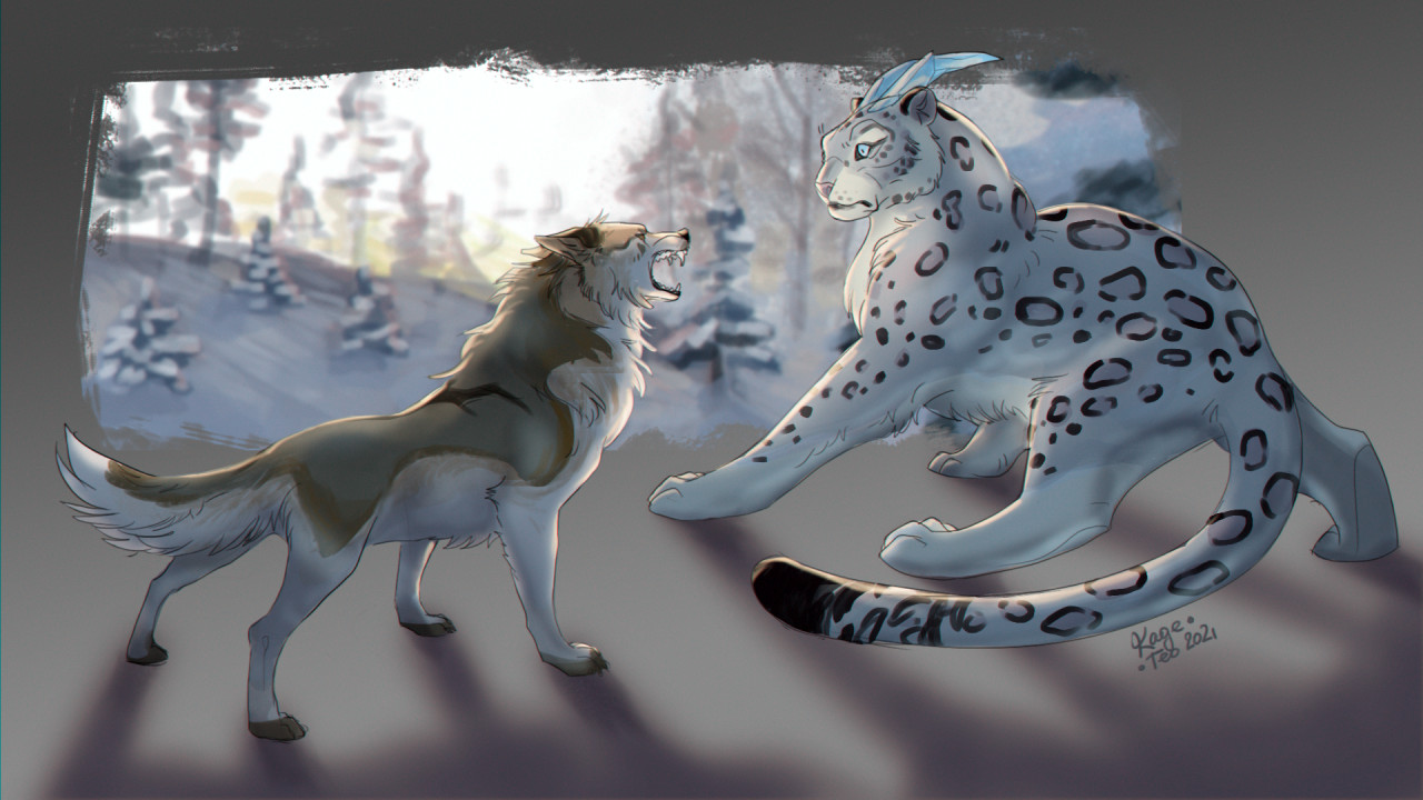Snow leopard, art, animal, winter, cute, fantasy, purple, snow, cub,  sandramalie, HD wallpaper | Peakpx