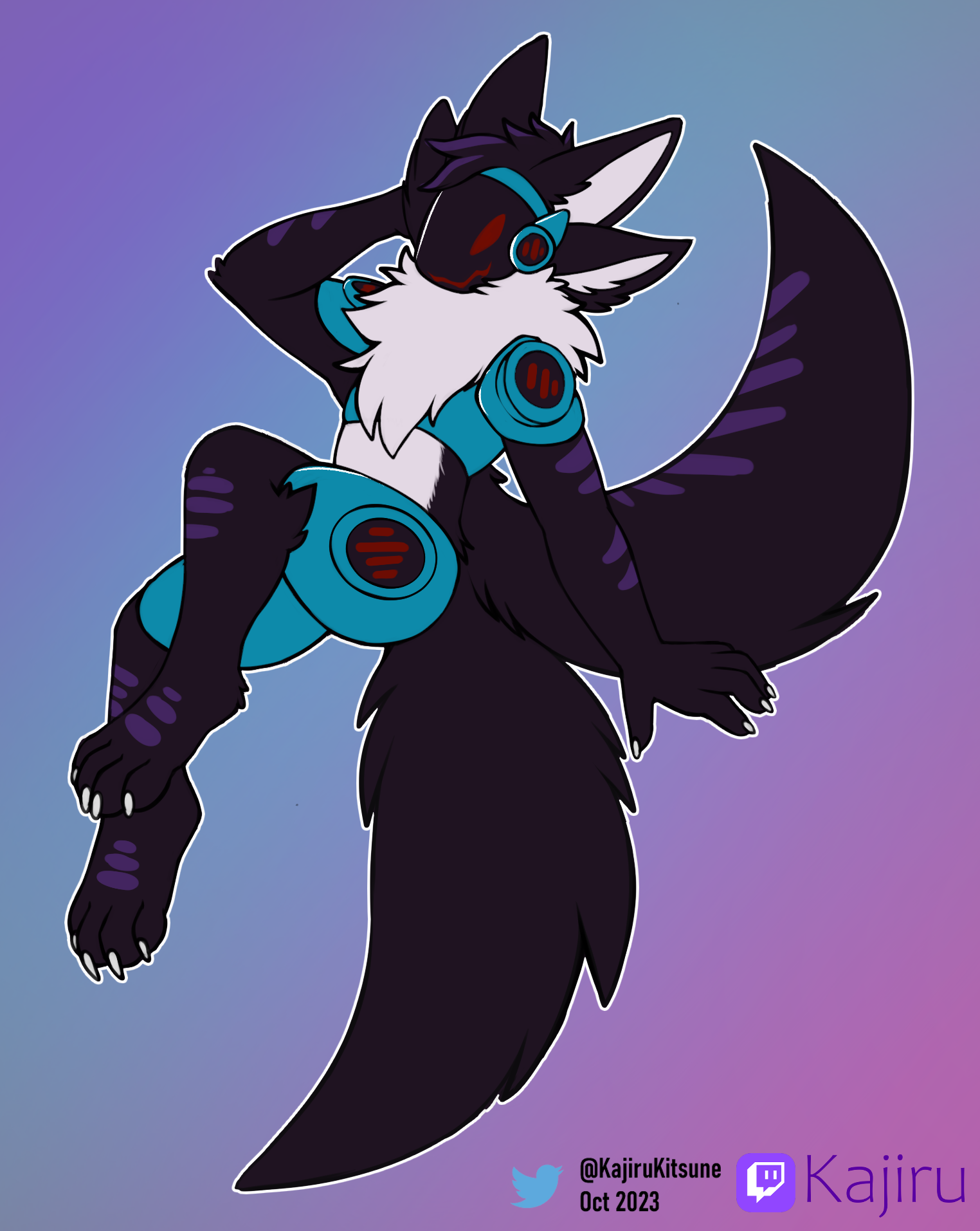 Protogen OC - Art commission by Isagu_art -- Fur Affinity [dot] net