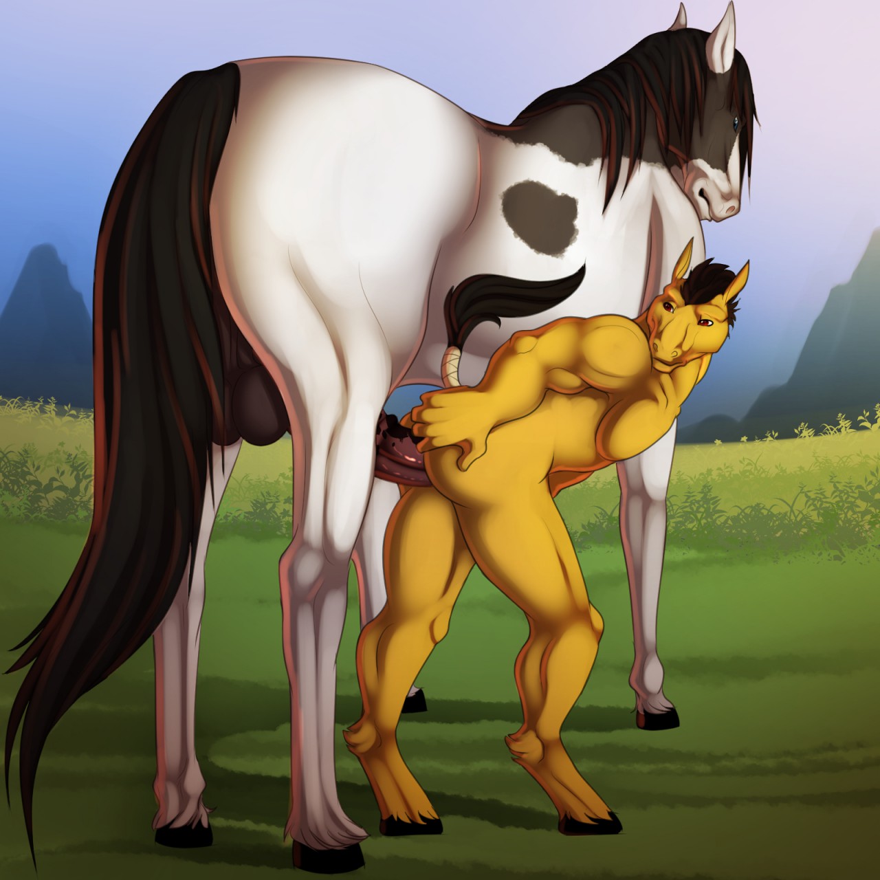 Horse threesome xxx