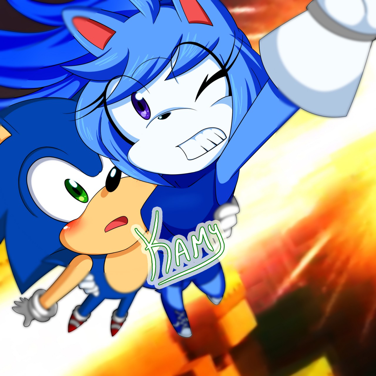 SONIC X - Sonic and Amy Remake by kamira-exe -- Fur Affinity [dot] net