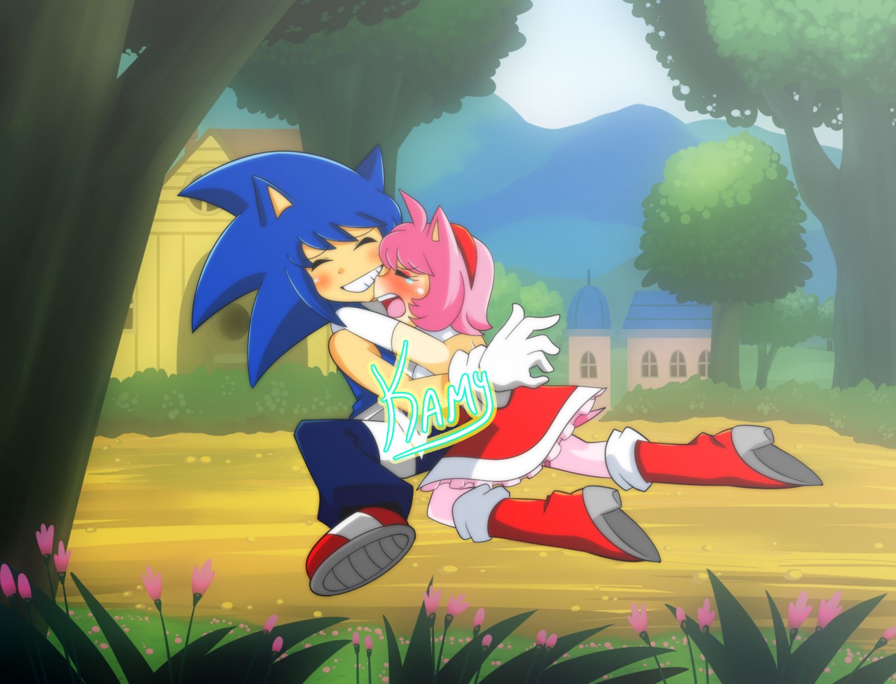 Sonamy Classic Surprise Kiss by kamira-exe -- Fur Affinity [dot] net