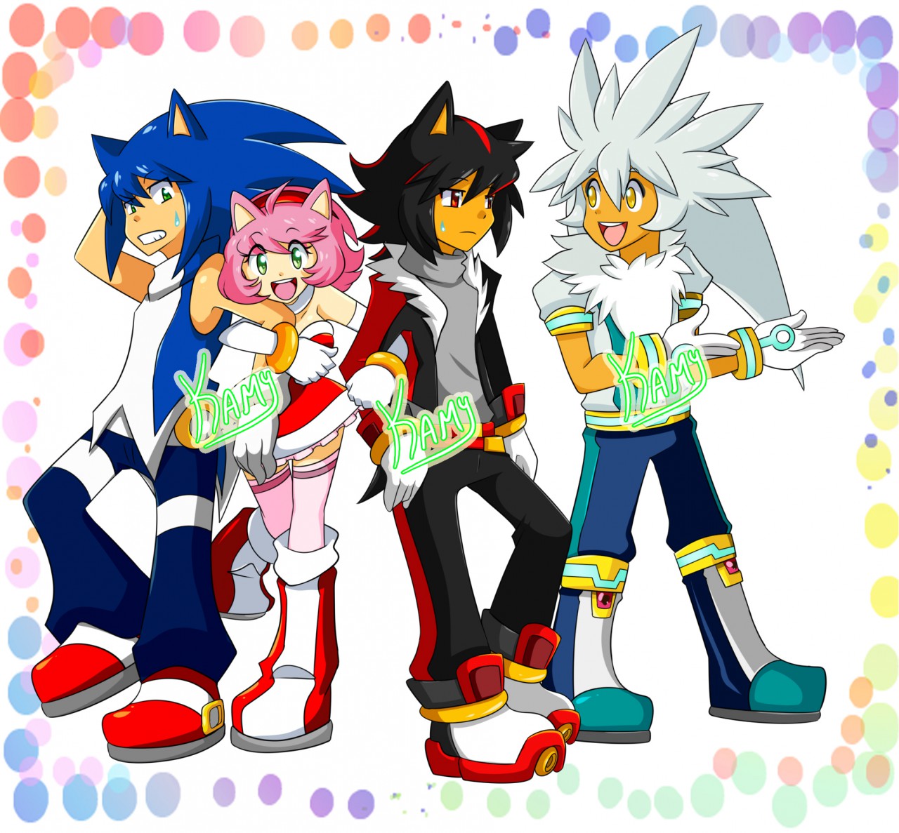 Shadow , silver, sonic - Shadow , silver, sonic , amy Rose