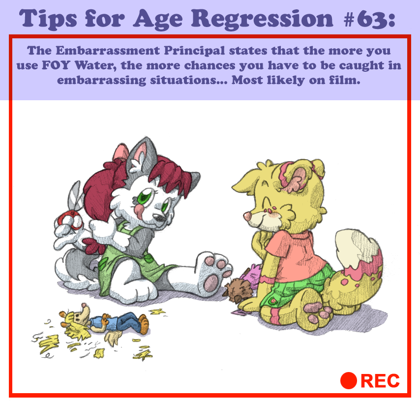 Tips for Age Regression #63: "Candid" art by NicolaiBunny. 