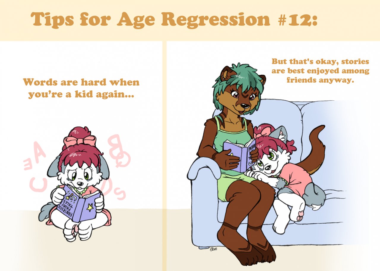 Tips for Age Regression #12: Story Time by NicolaiBunny by Kammypup.