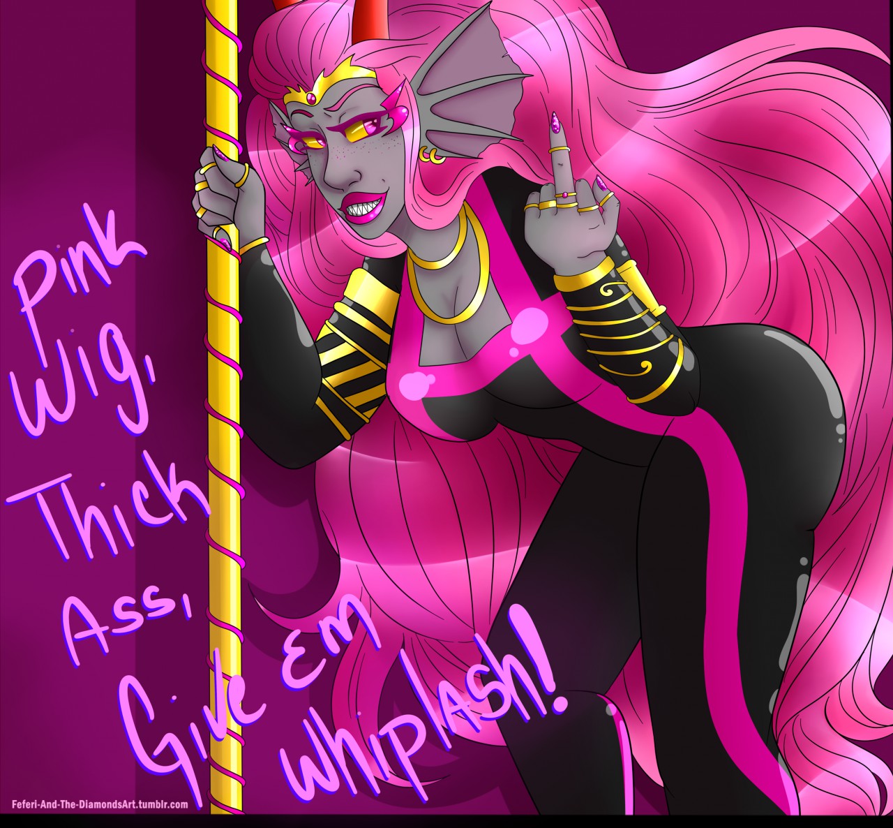 Pink Wig, Thick Ass, Give Em Whiplash by KanekoKumori -- Fur Affinity [dot]  net