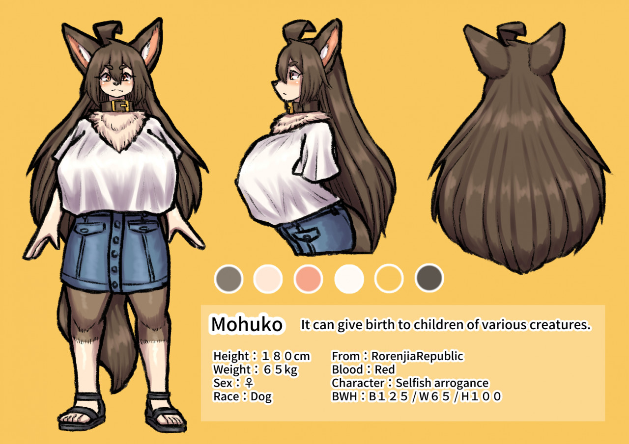 Mohuko-Dressed version【CharacterSheet】 by karanuki111 -- Fur Affinity [dot]  net