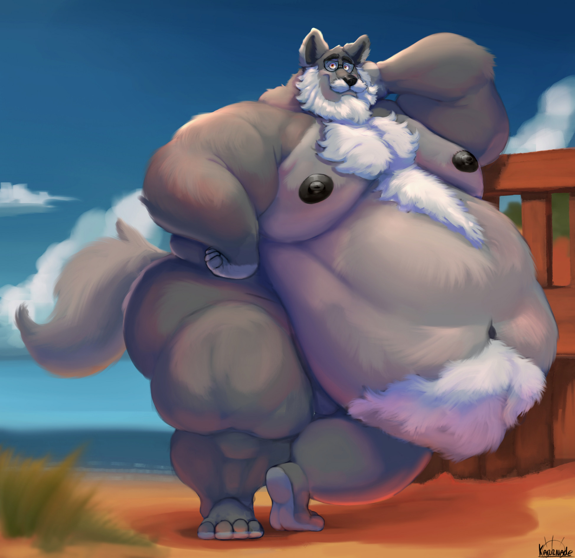 Beach wuff by Karrnade -- Fur Affinity [dot] net