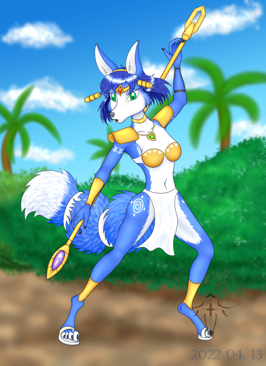 Krystal Gold themed fan artwork Chlothed version by Kasgorad -- Fur  Affinity [dot] net