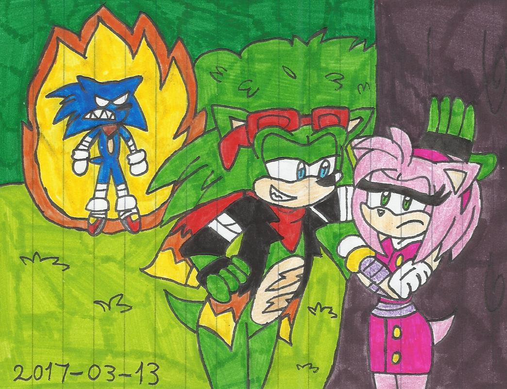 Sonic Boom: Scourge flirts Amy. 