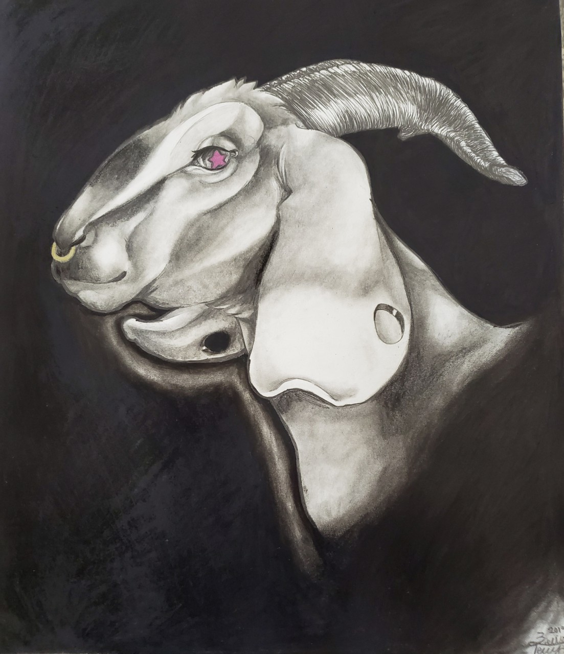 My goat drawing for a cool client that says he isn't cool. | Instagram