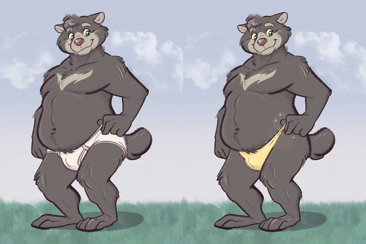 a bear in his underwear by sprucehammer -- Fur Affinity [dot] net