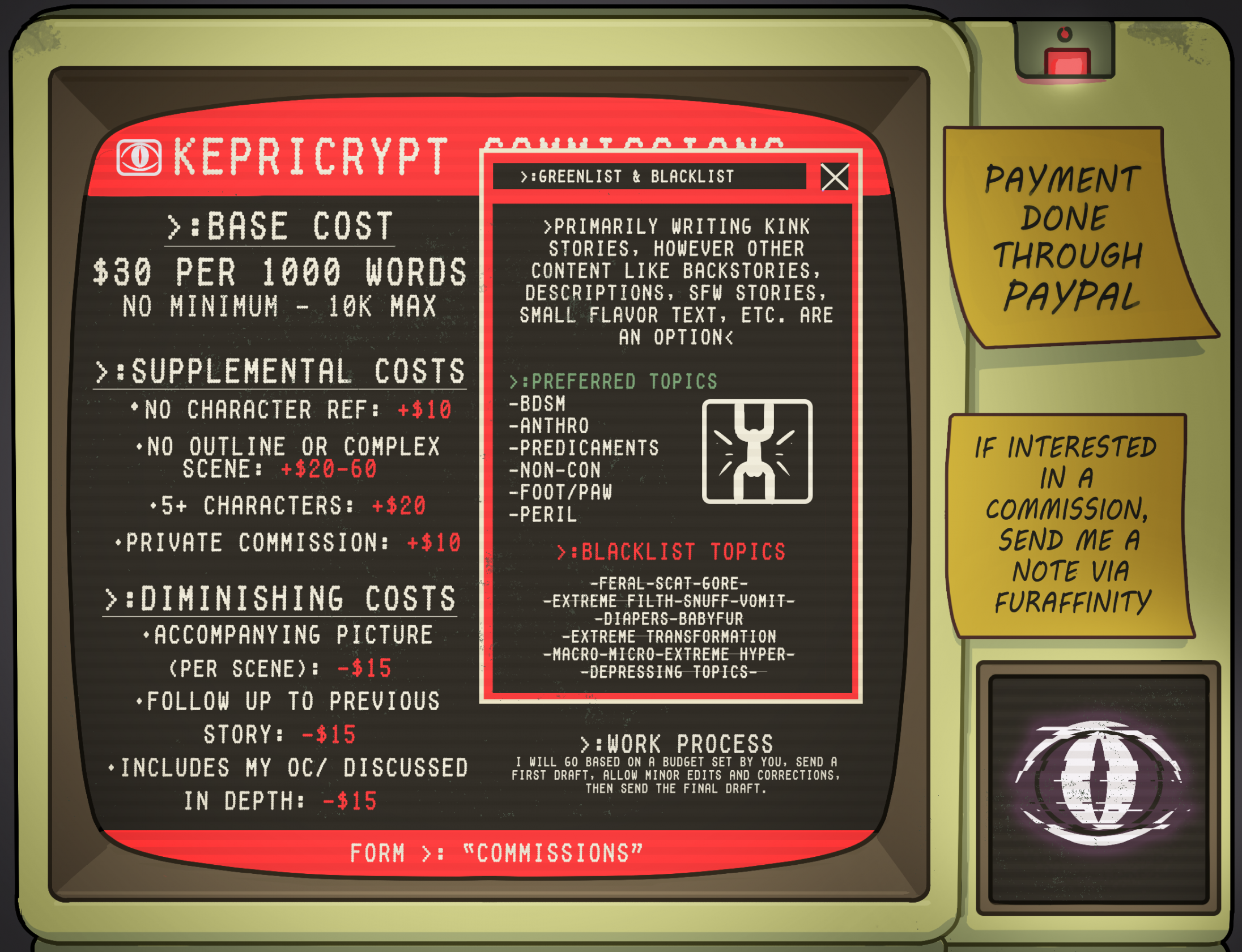 Commission Sheet by Kepricrypt -- Fur Affinity [dot] net