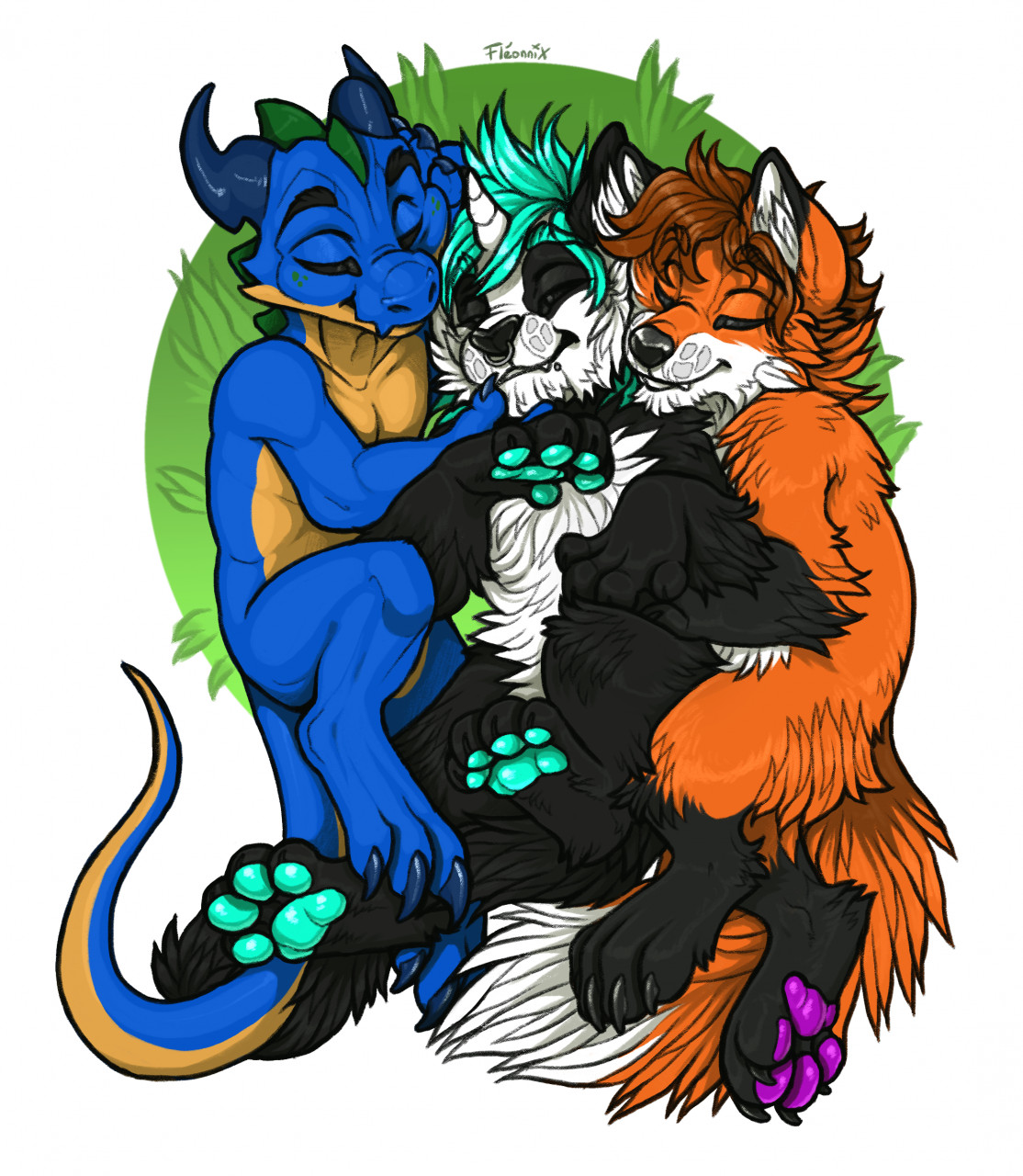 Three way hug by Kiergan -- Fur Affinity [dot] net