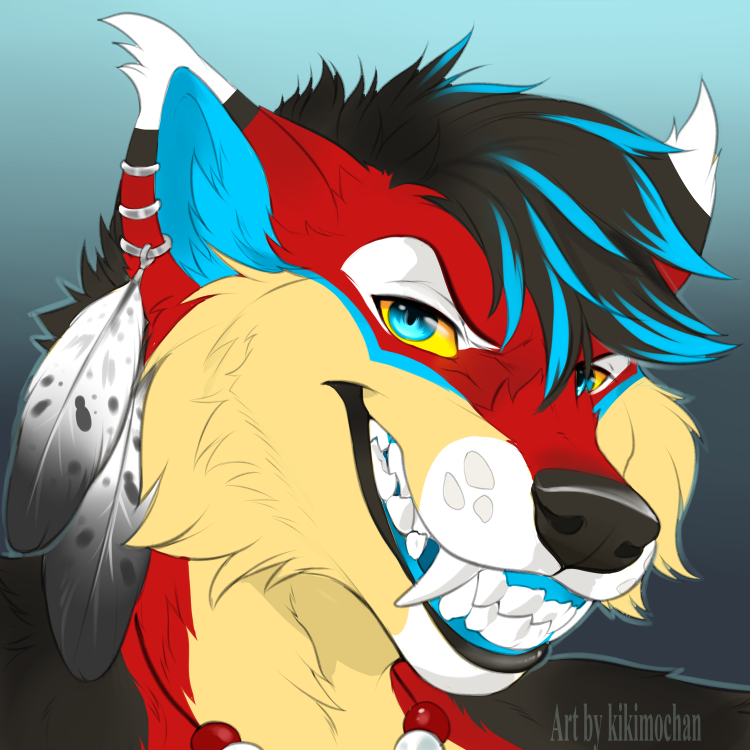 Head shot commission for Katanaredwolf 2/2[f] by kikimochan -- Fur ...