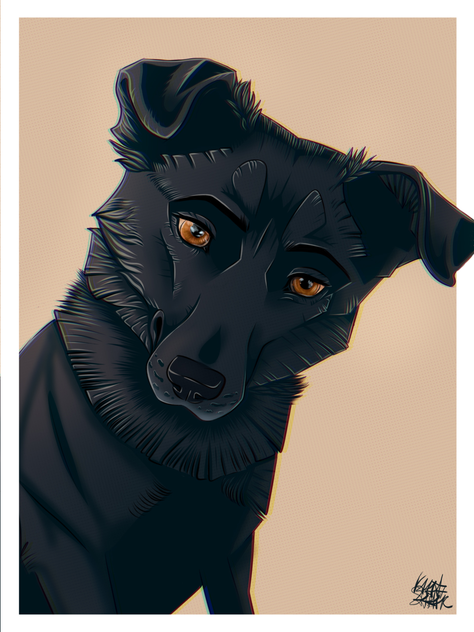 Черная собака арт