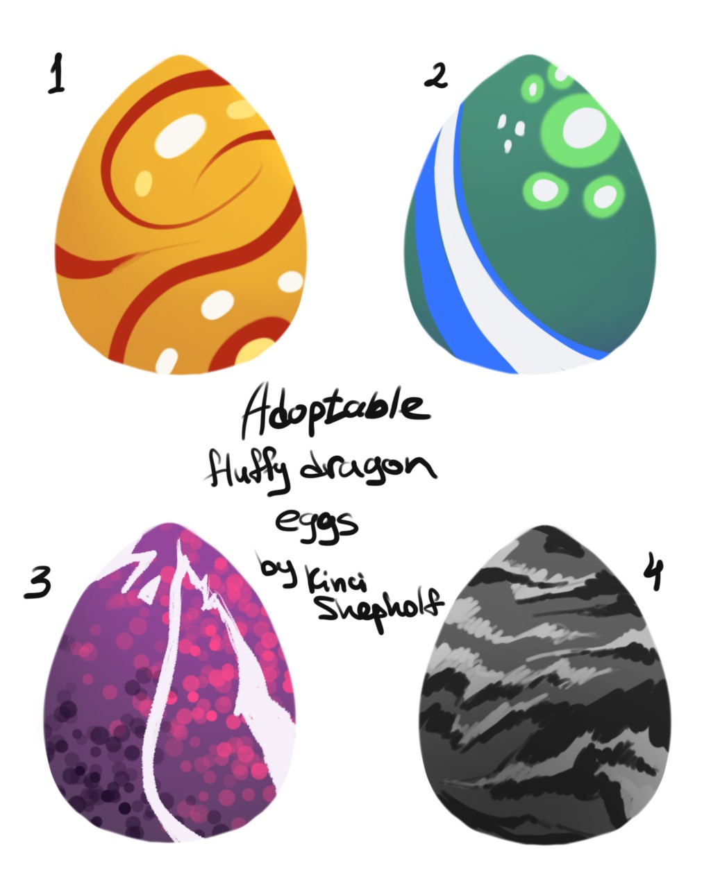 Adoptable fluffy dragon’s eggs by kincishepholf -- Fur Affinity [dot] net