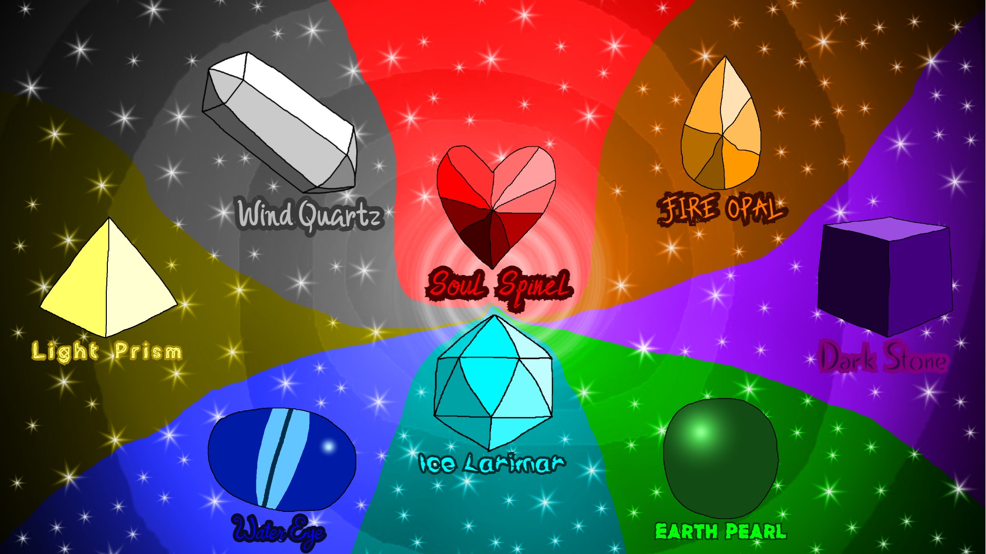 Larimar Stone Prism Triangle Post