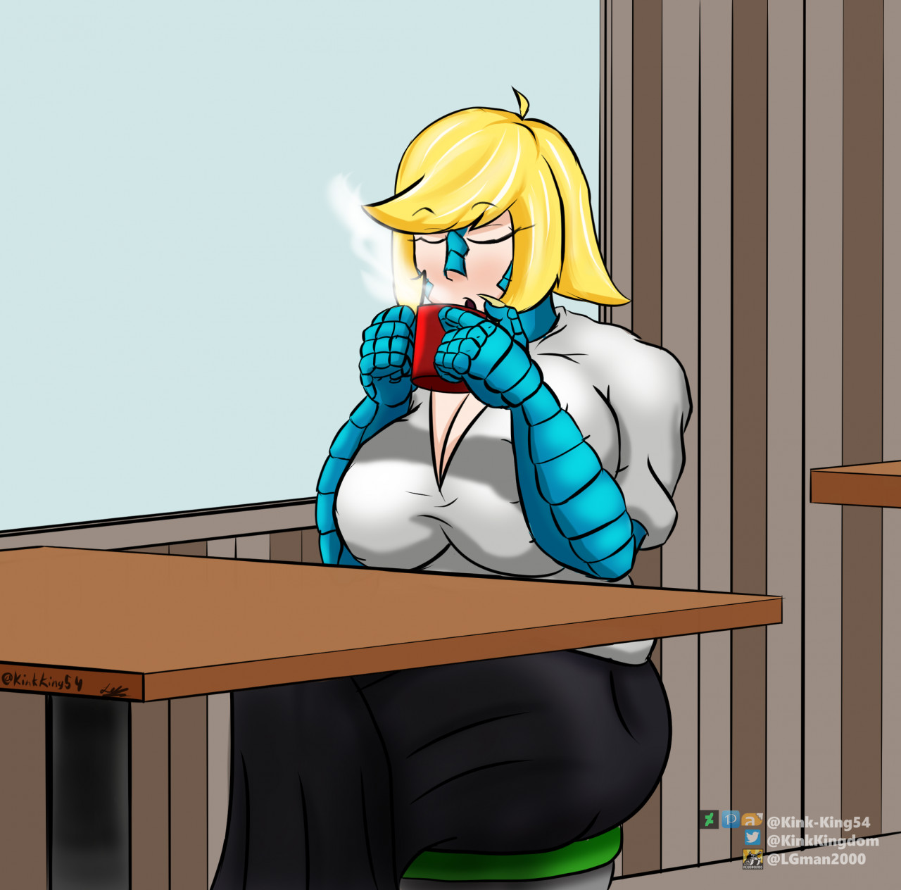 Comm- Angela enjoying some tea by Kink-King54 -- Fur Affinity [dot] net