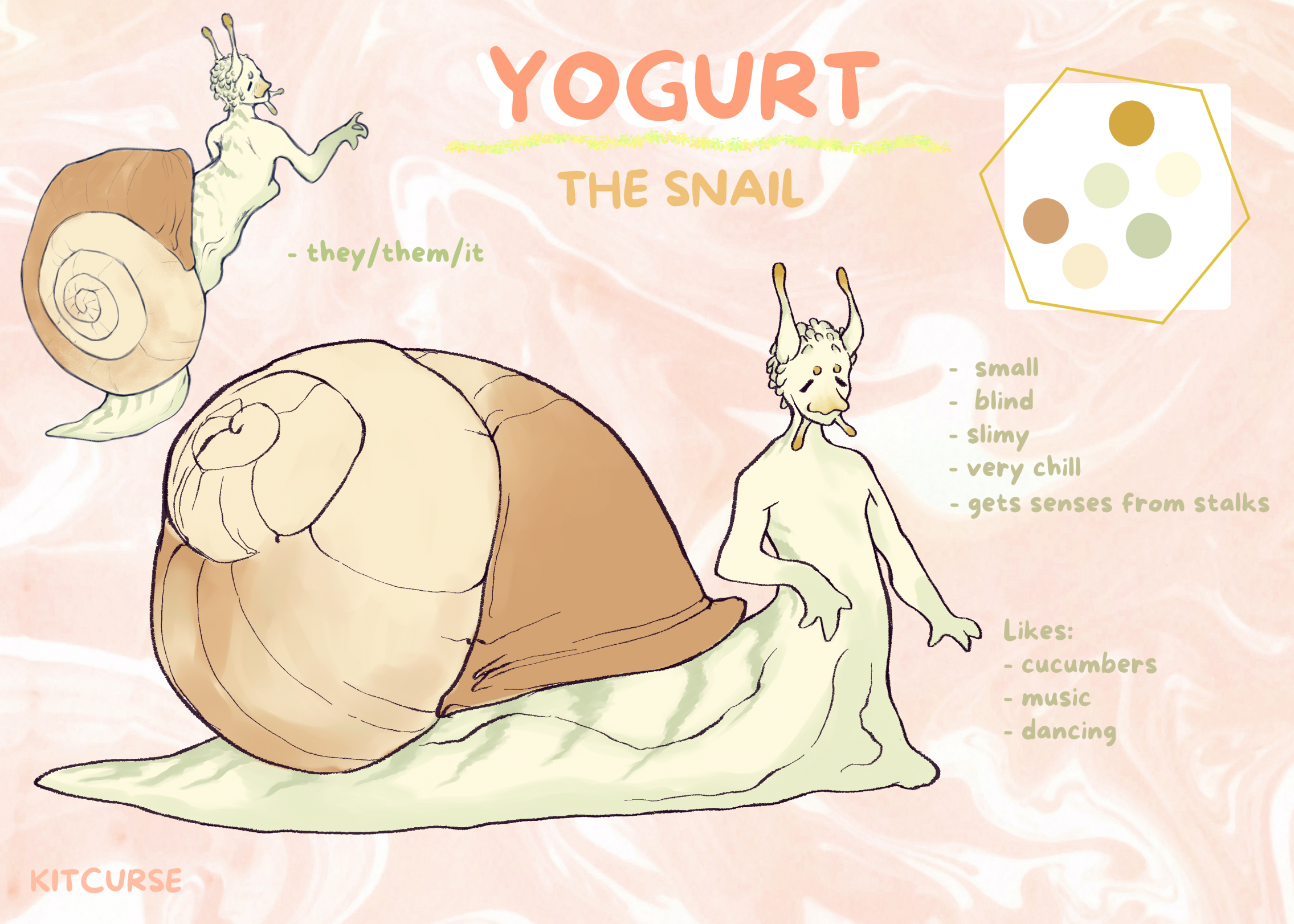 reference sheet for Yogurt the Snail