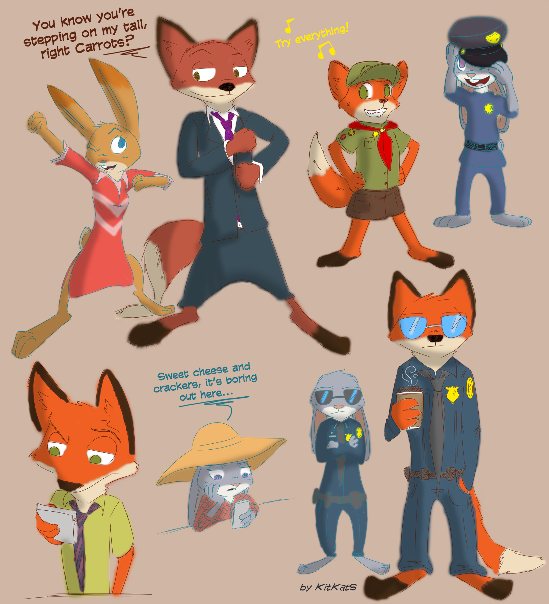 Nick & Judy sketches by KitKatS -- Fur Affinity [dot] net