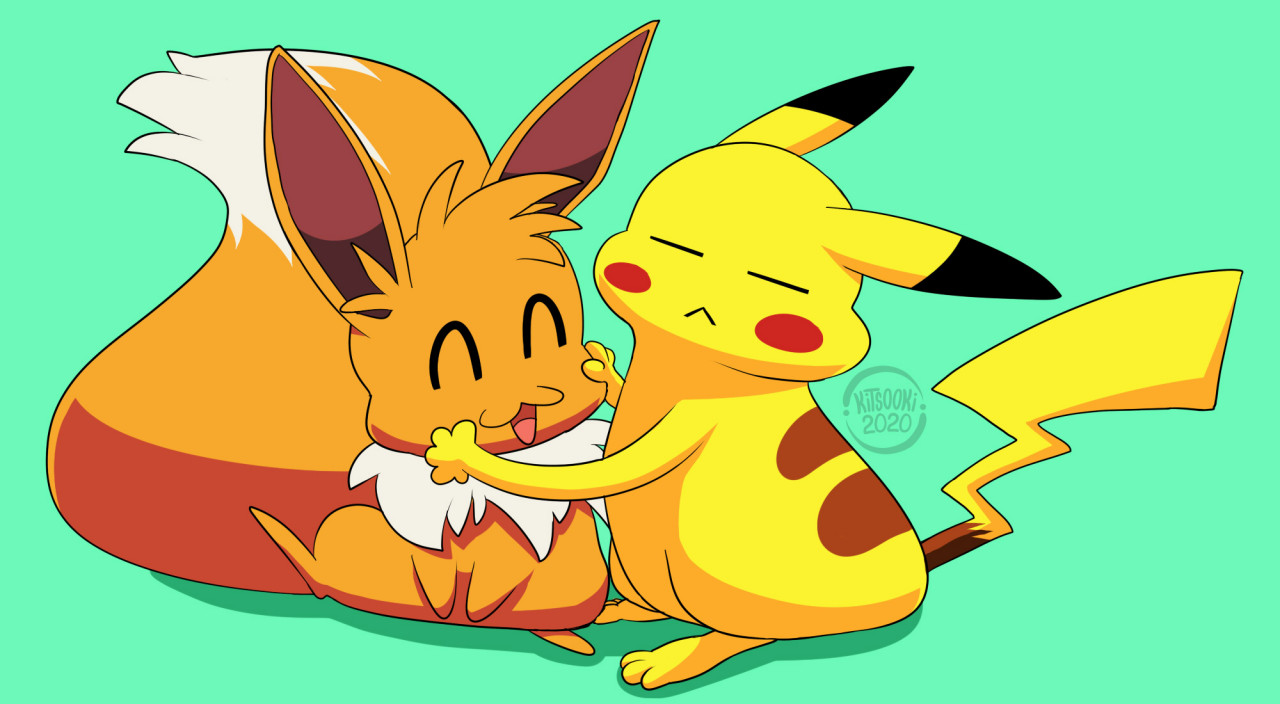 Pokemon - Kawaii Eevee and Pikachu Kid by pikapika212 -- Fur Affinity [dot]  net