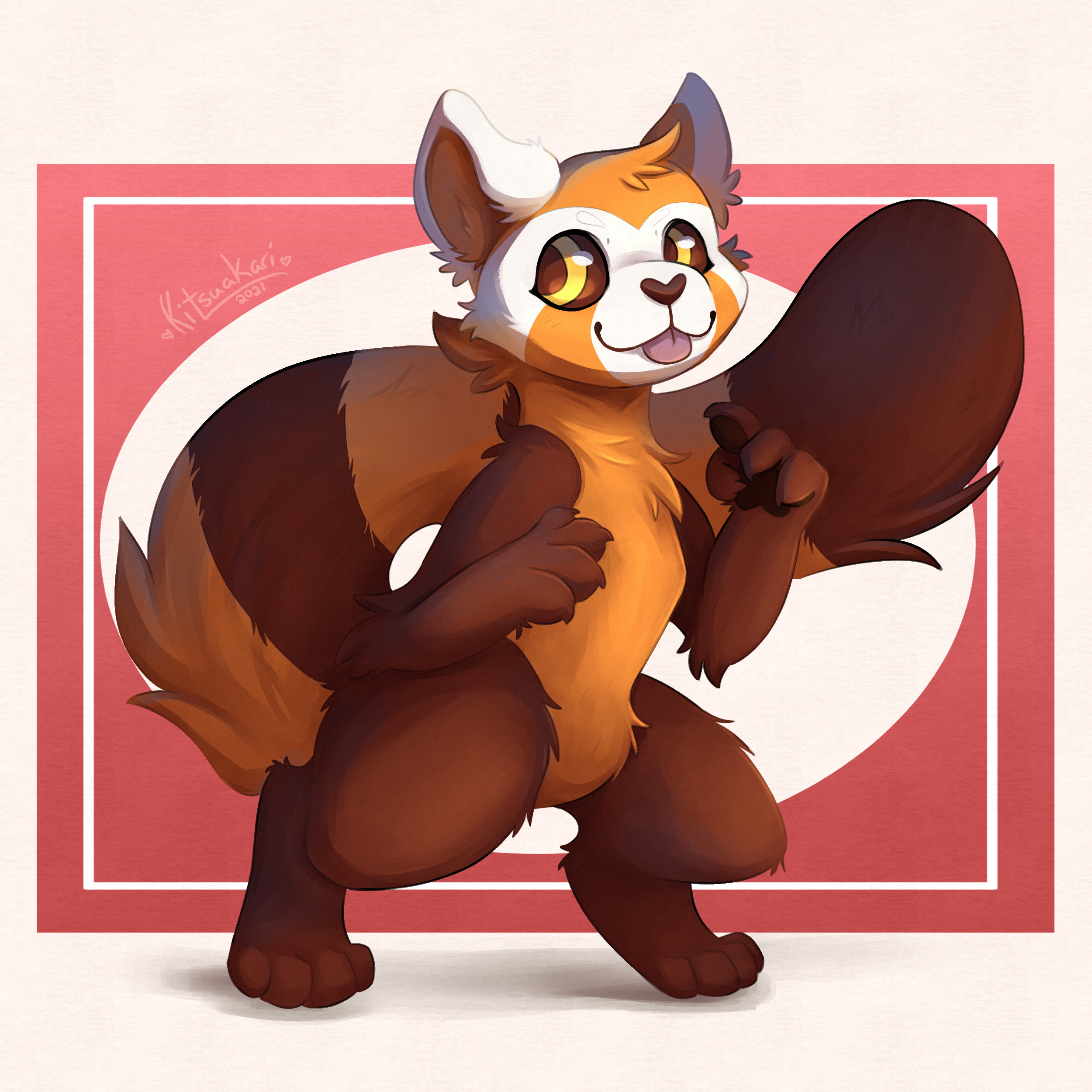 Red panda fursona ref