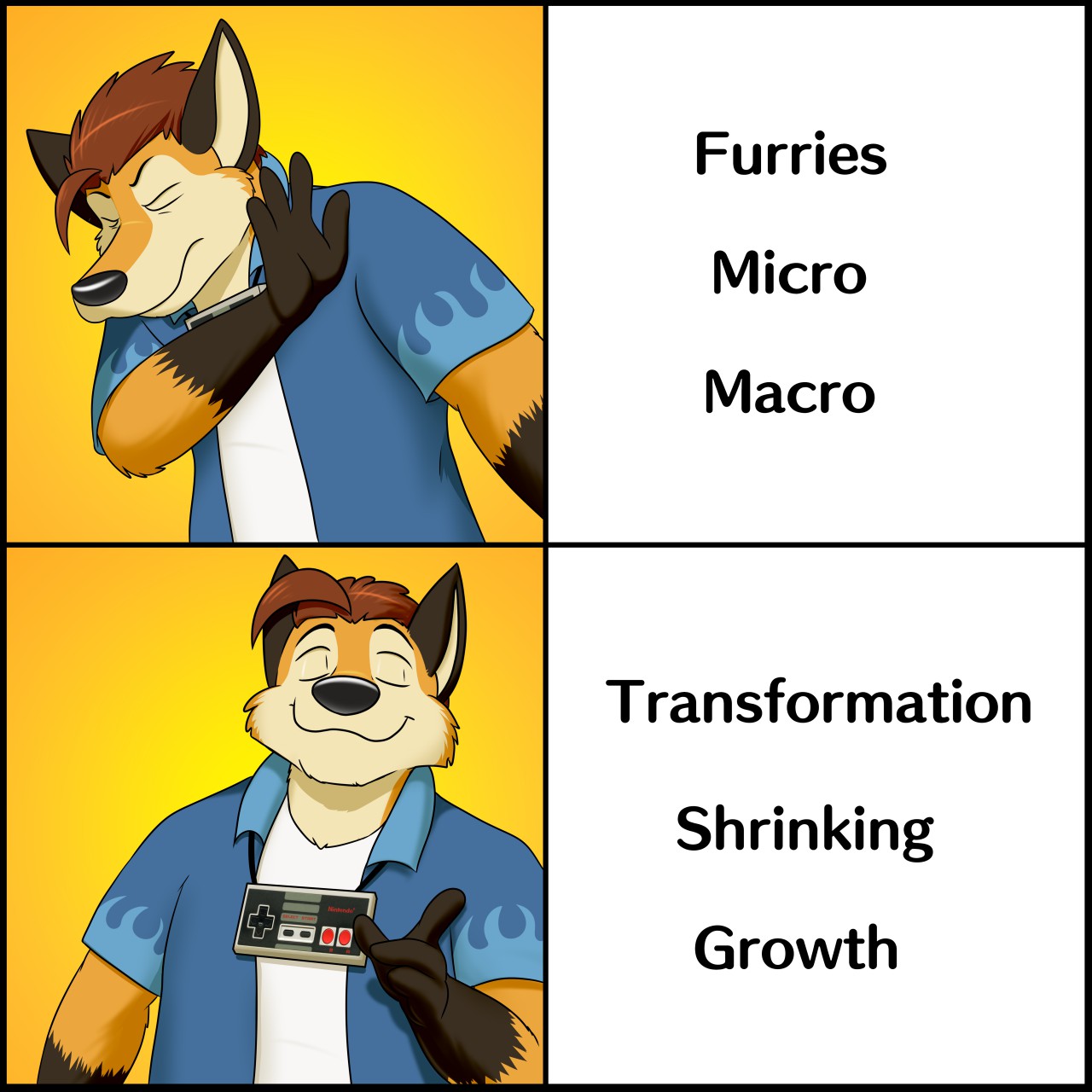 Furry transformation meme