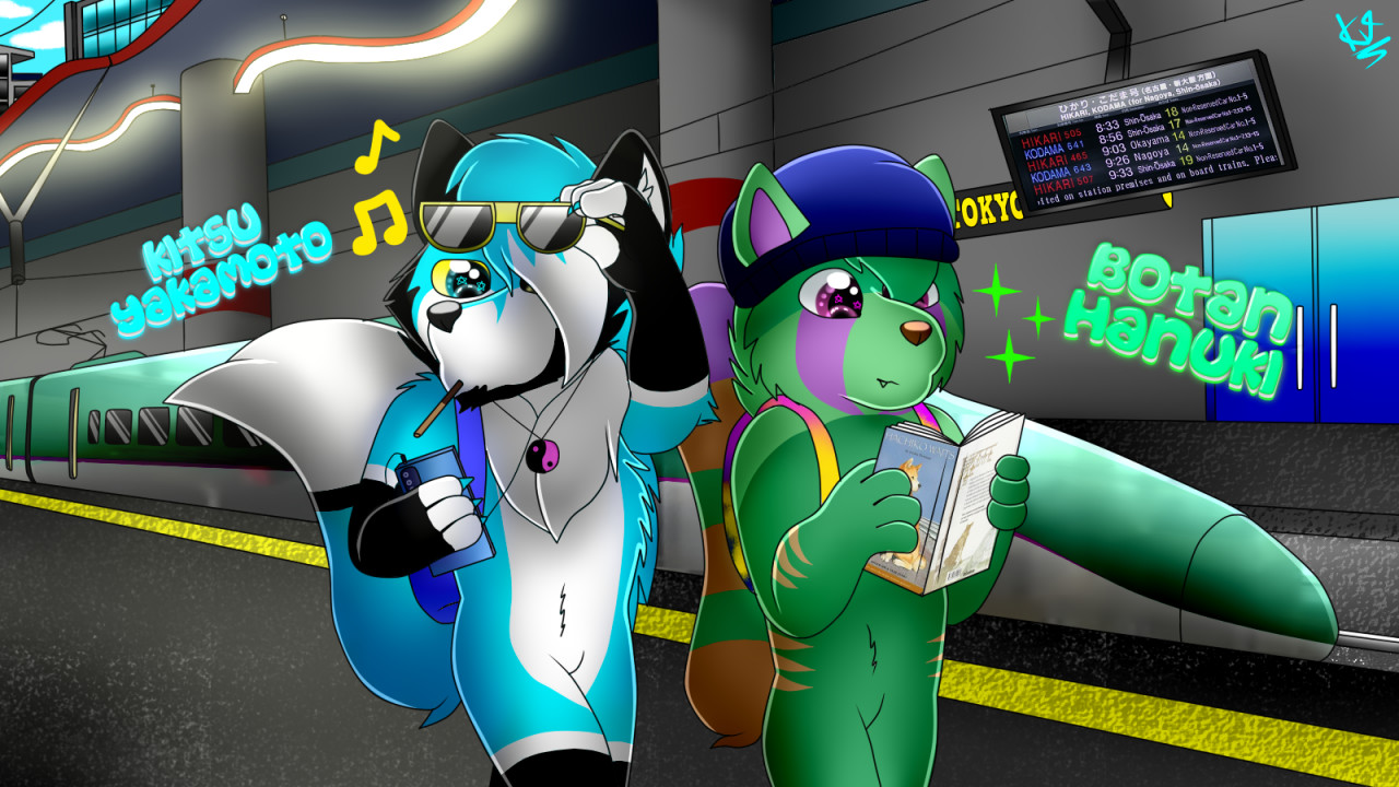 Kitsu y botan viajan en SHINKANSEN by KitsuTheFox16 -- Fur Affinity [dot]  net