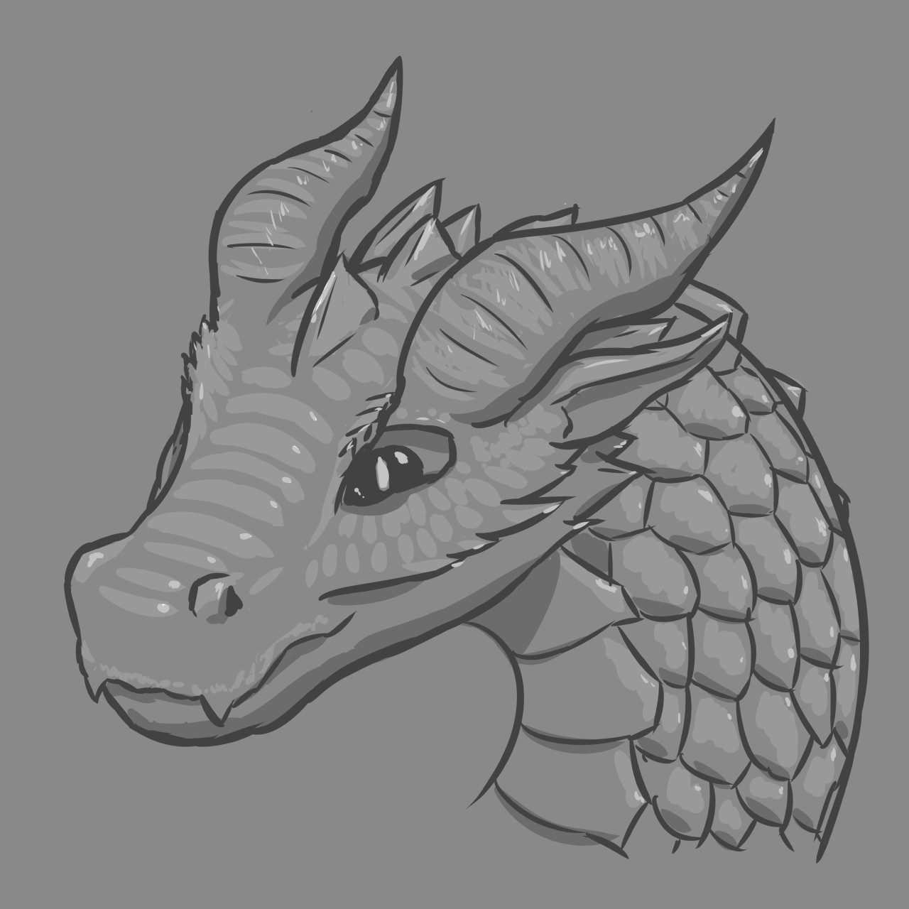 Dragon Head Black and White Tattoo 14704330 Vector Art at Vecteezy