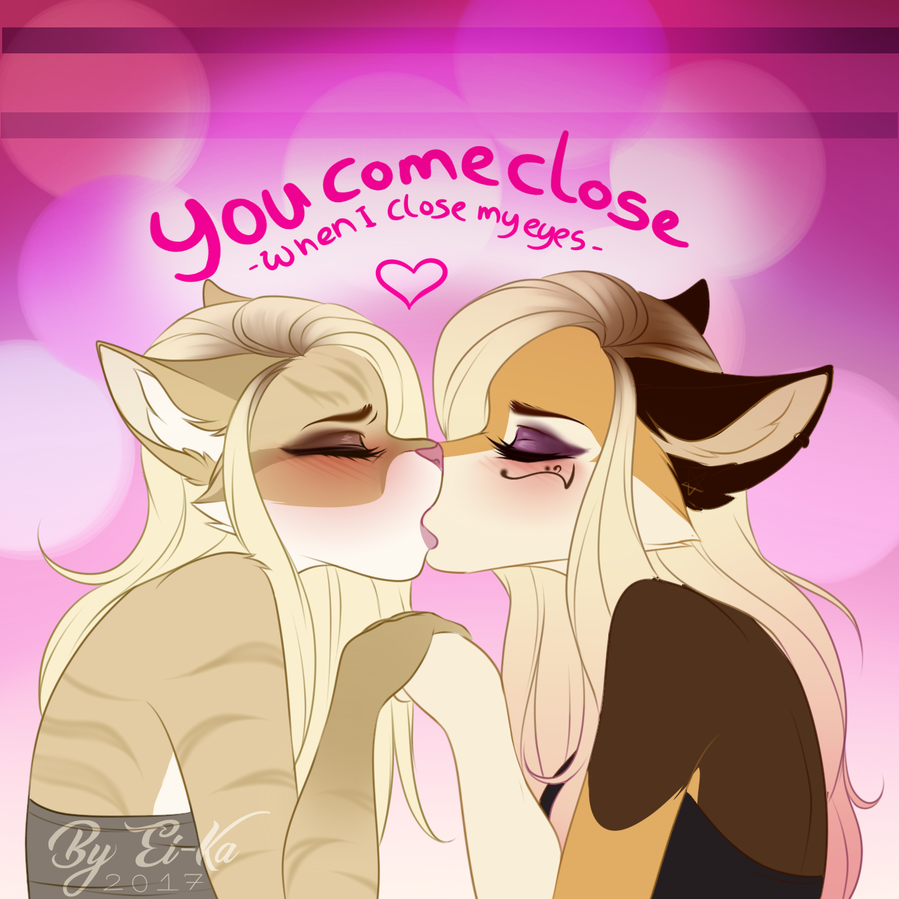 Furry lesbian kiss