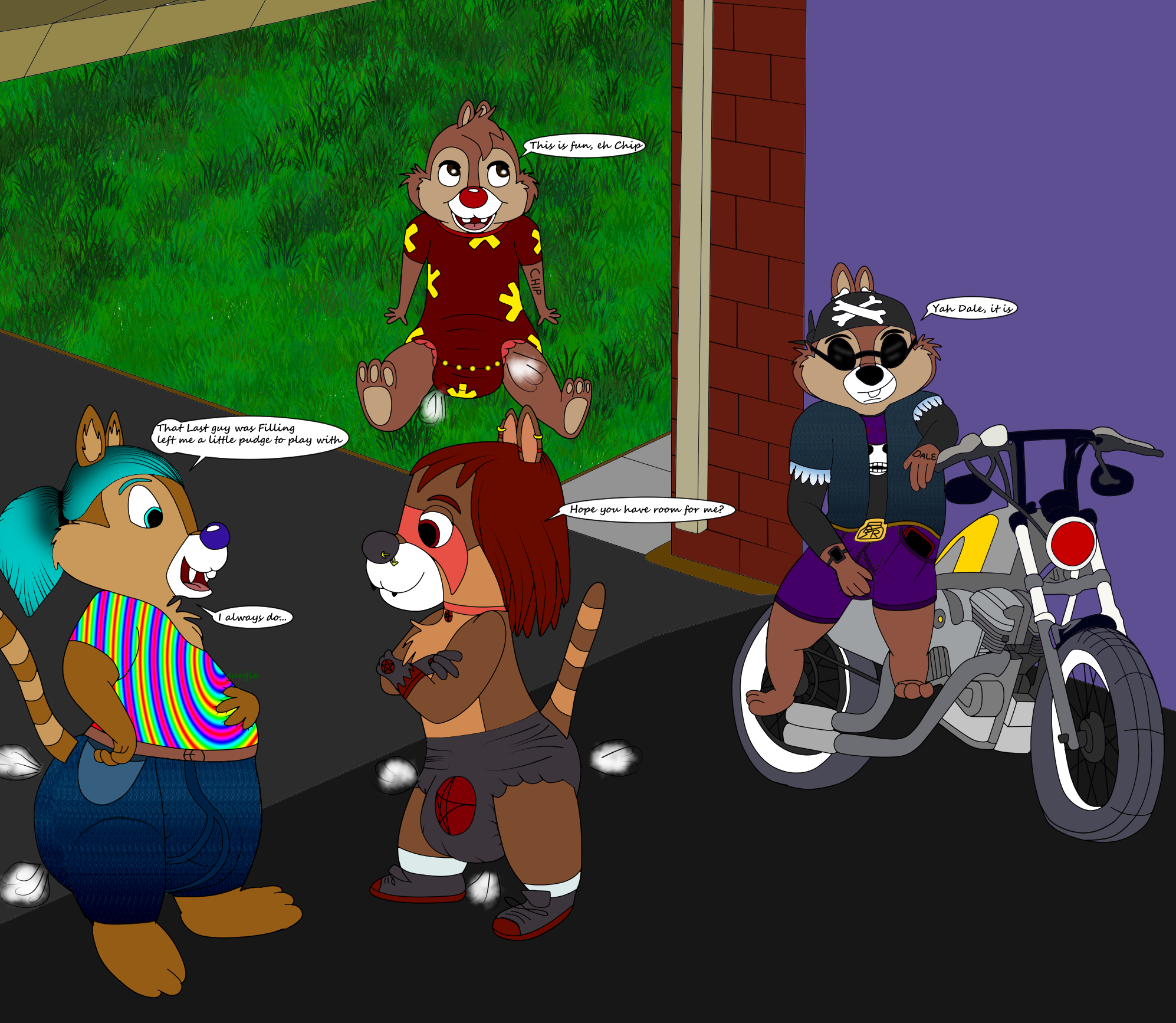 Chip and Dale Reign and Dante Vorish AU Outfit Reference by
