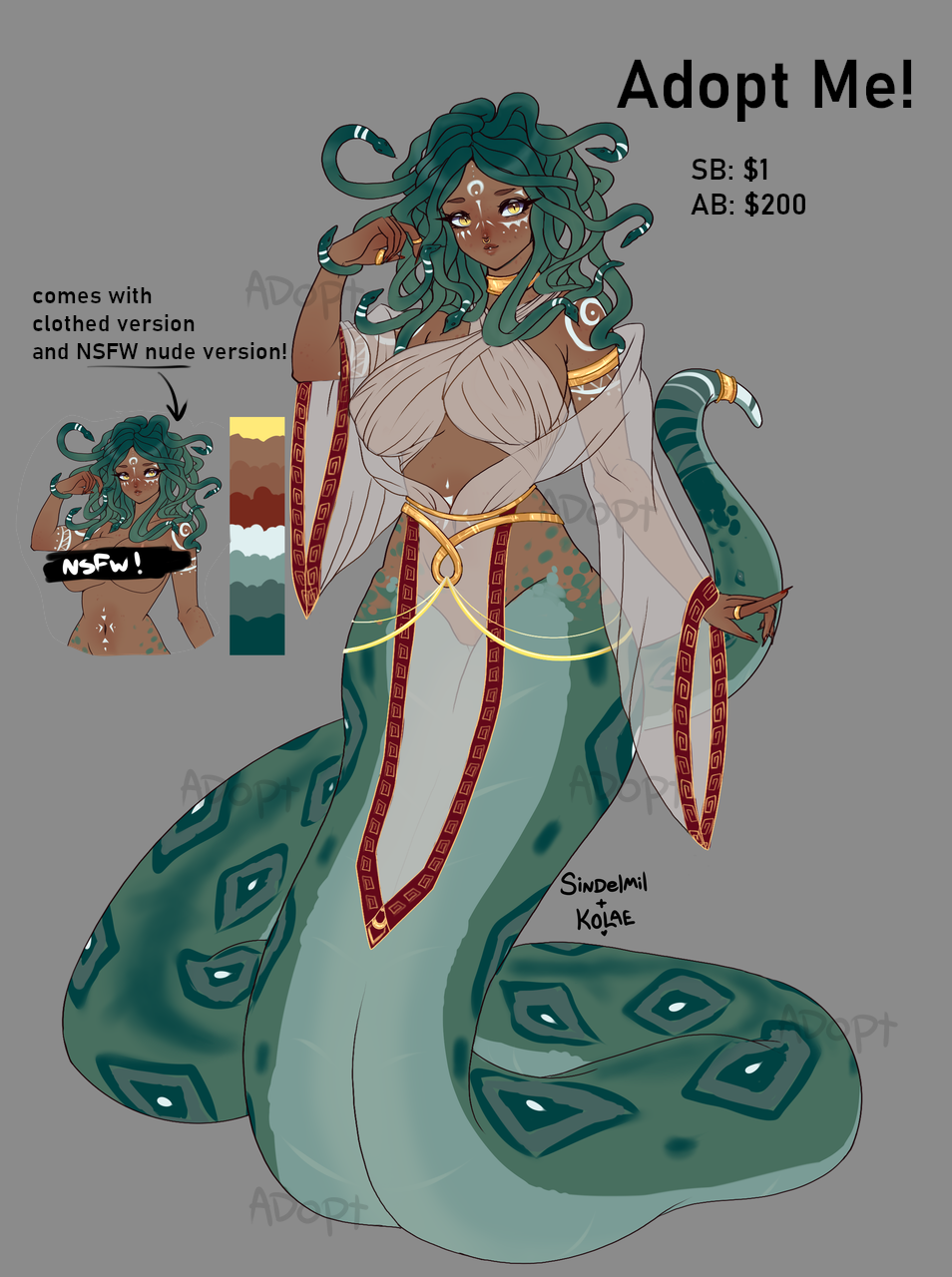 Gorgon Snake Lady Adopt! [closed] by kolae -- Fur Affinity [dot] net