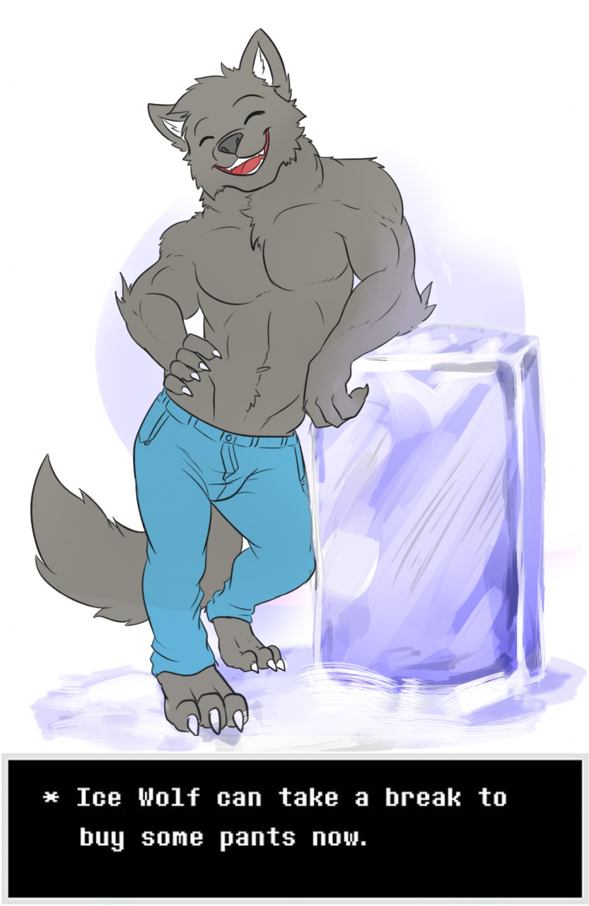 Ice Wolf gets pants by Korex -- Fur Affinity [dot] net