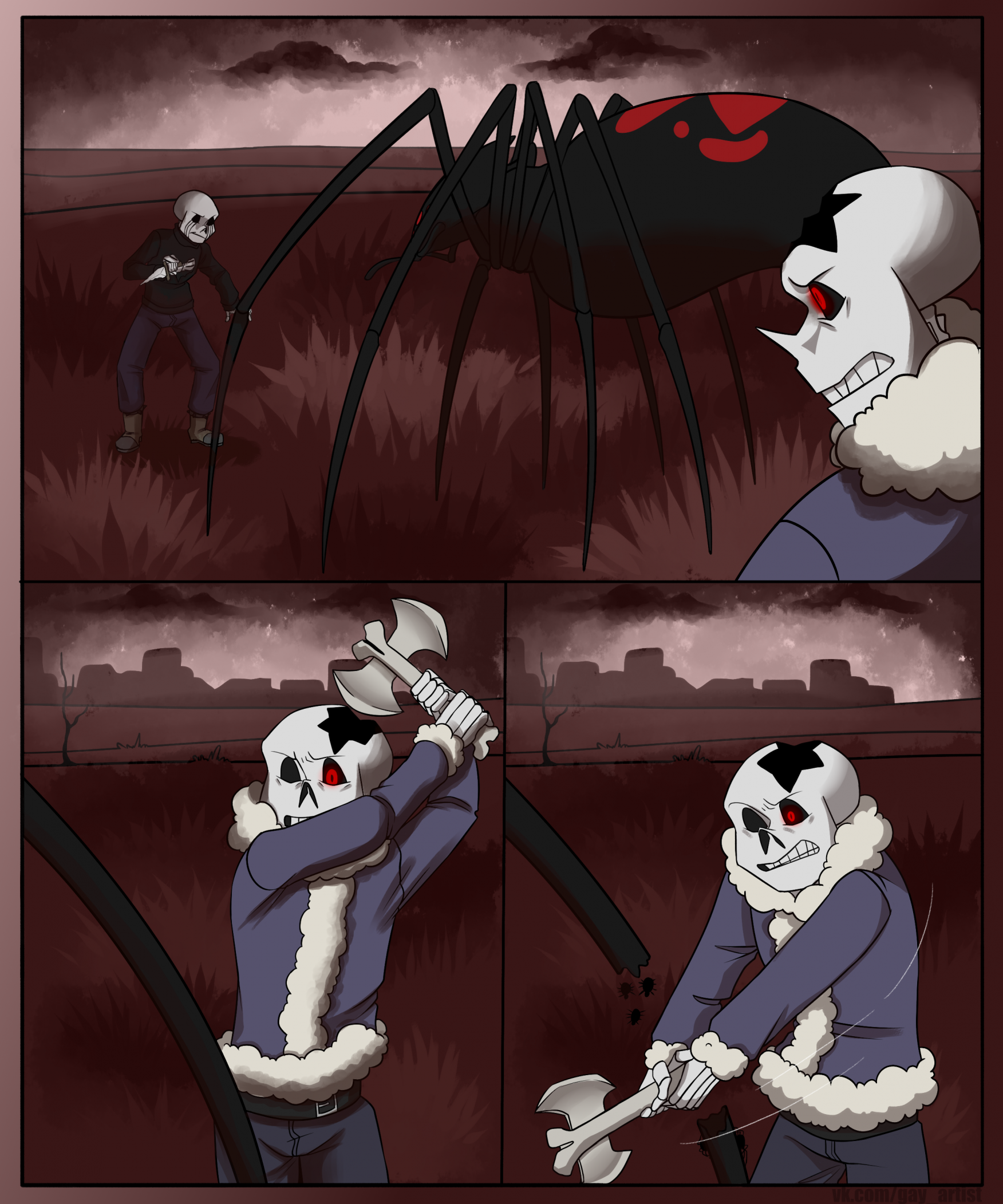 Horror Sans! (blood warning) by OneFattyCatty___ -- Fur Affinity [dot] net