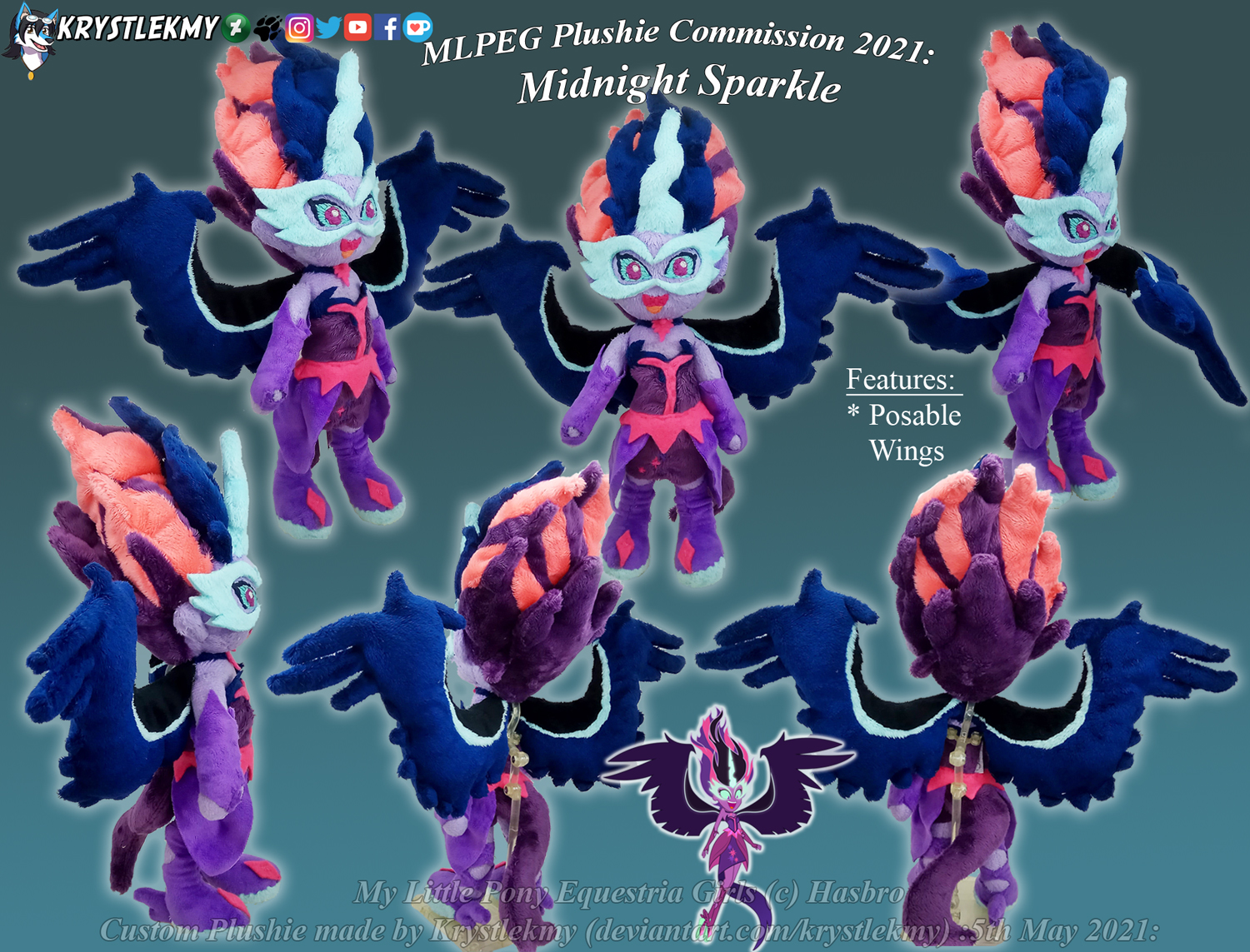 MLP EG PLushie Commission 2021 - Midnight Sparkle by krystlekmy -- Fur  Affinity [dot] net