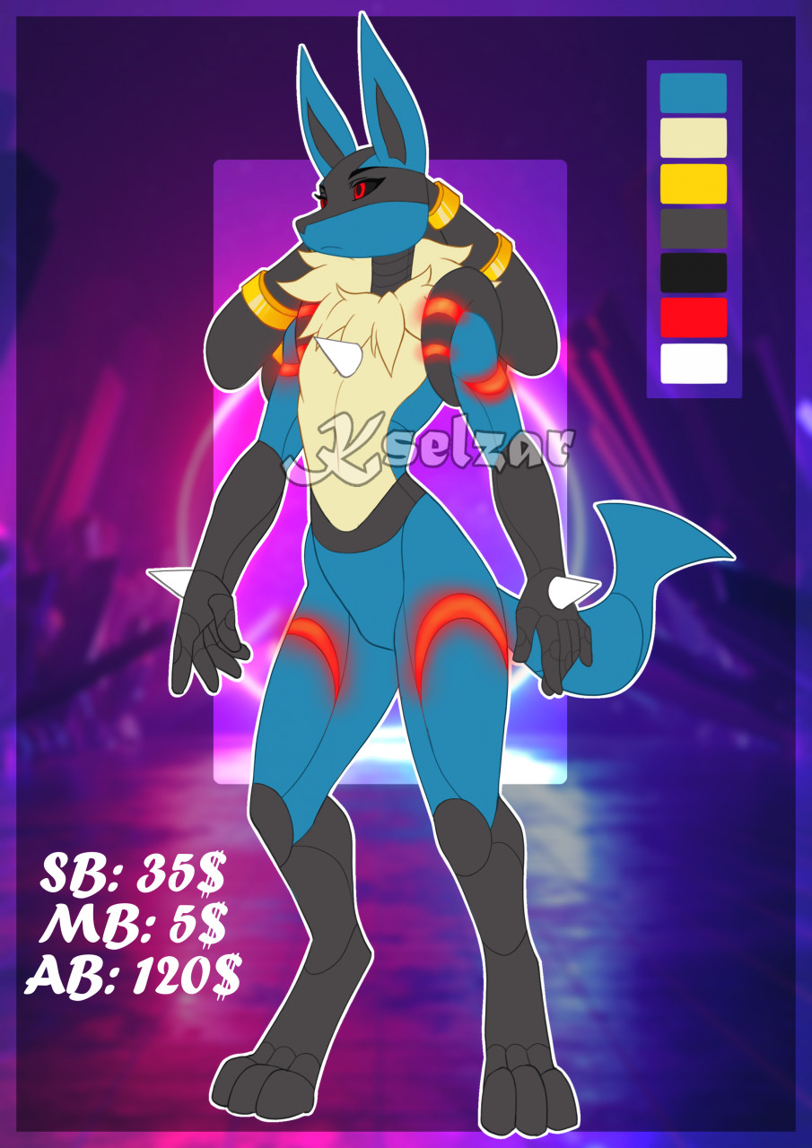 Anthro Shiny Lucario adopt-OPEN — Weasyl