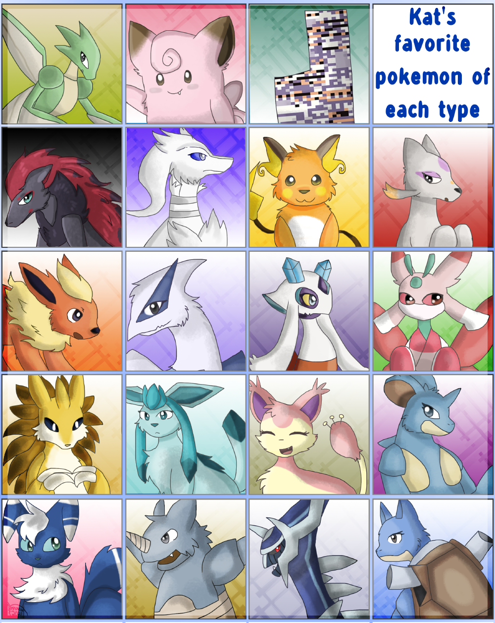 My favorite Pokemon of each type by ktchelle -- Fur Affinity [dot] net
