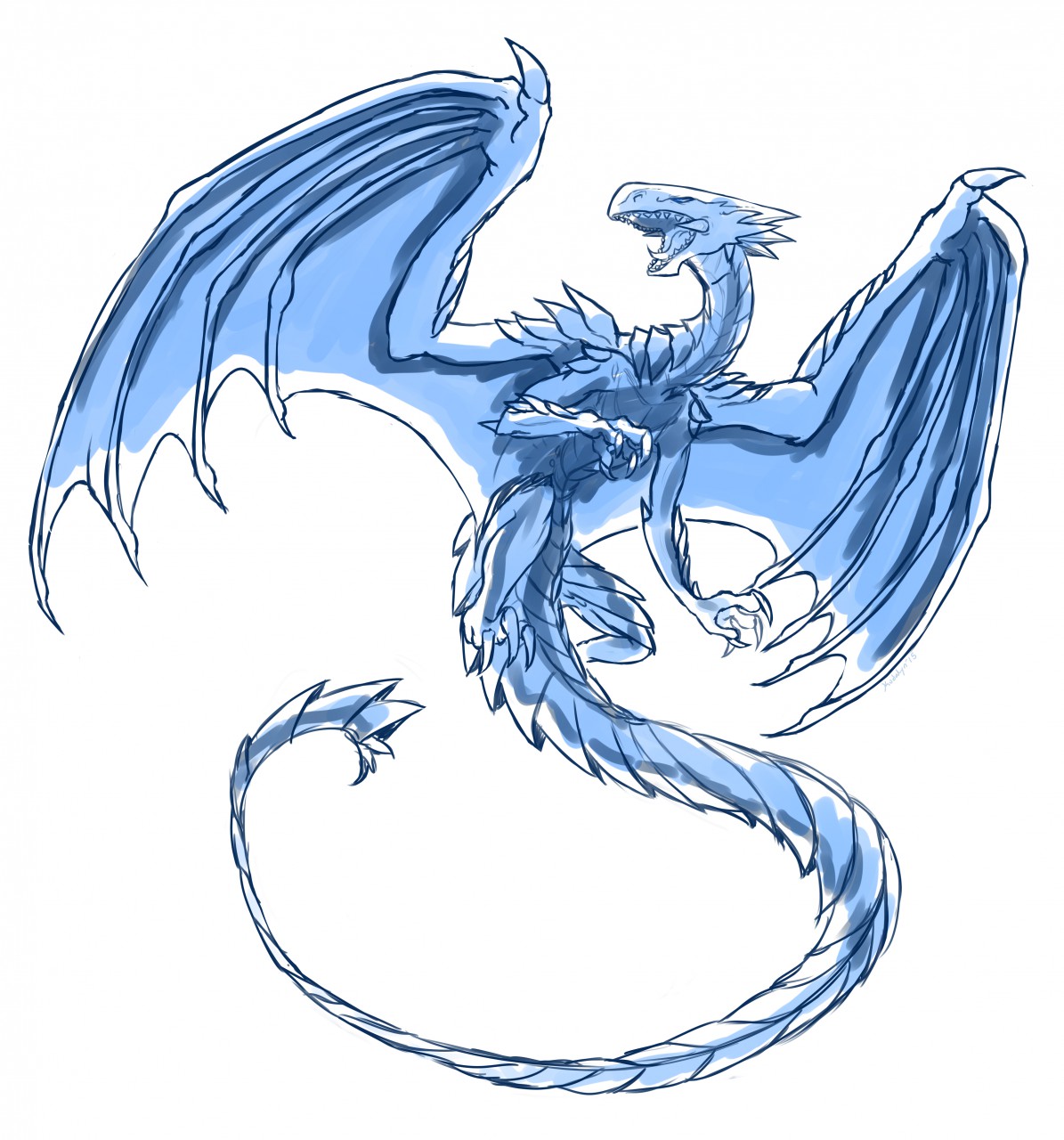 armored dragon drawing