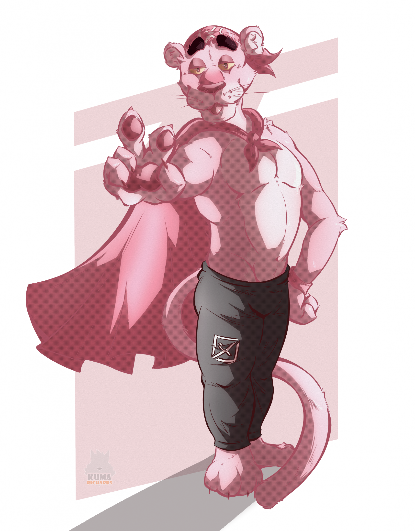 Pink Panther Working Out 1 (The Pink Panther, Fanart) by Lobogriff -- Fur  Affinity [dot] net