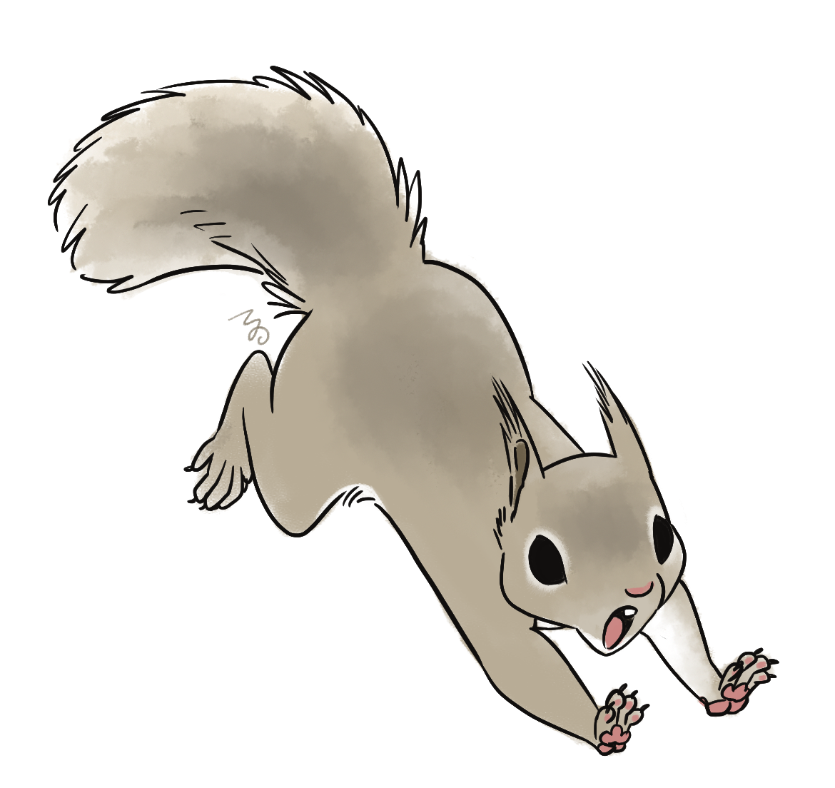 An adventuresome red squirrel, drawn in an anime style on Craiyon