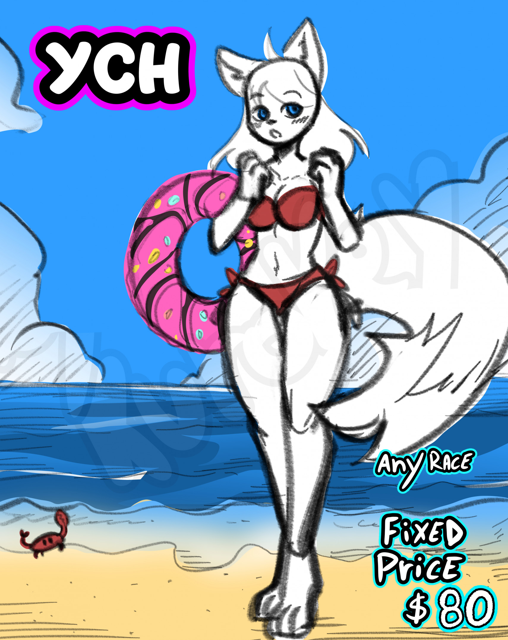 YCH- Beach Day! CLOSED˜ by Kurokey -- Fur Affinity [dot] net
