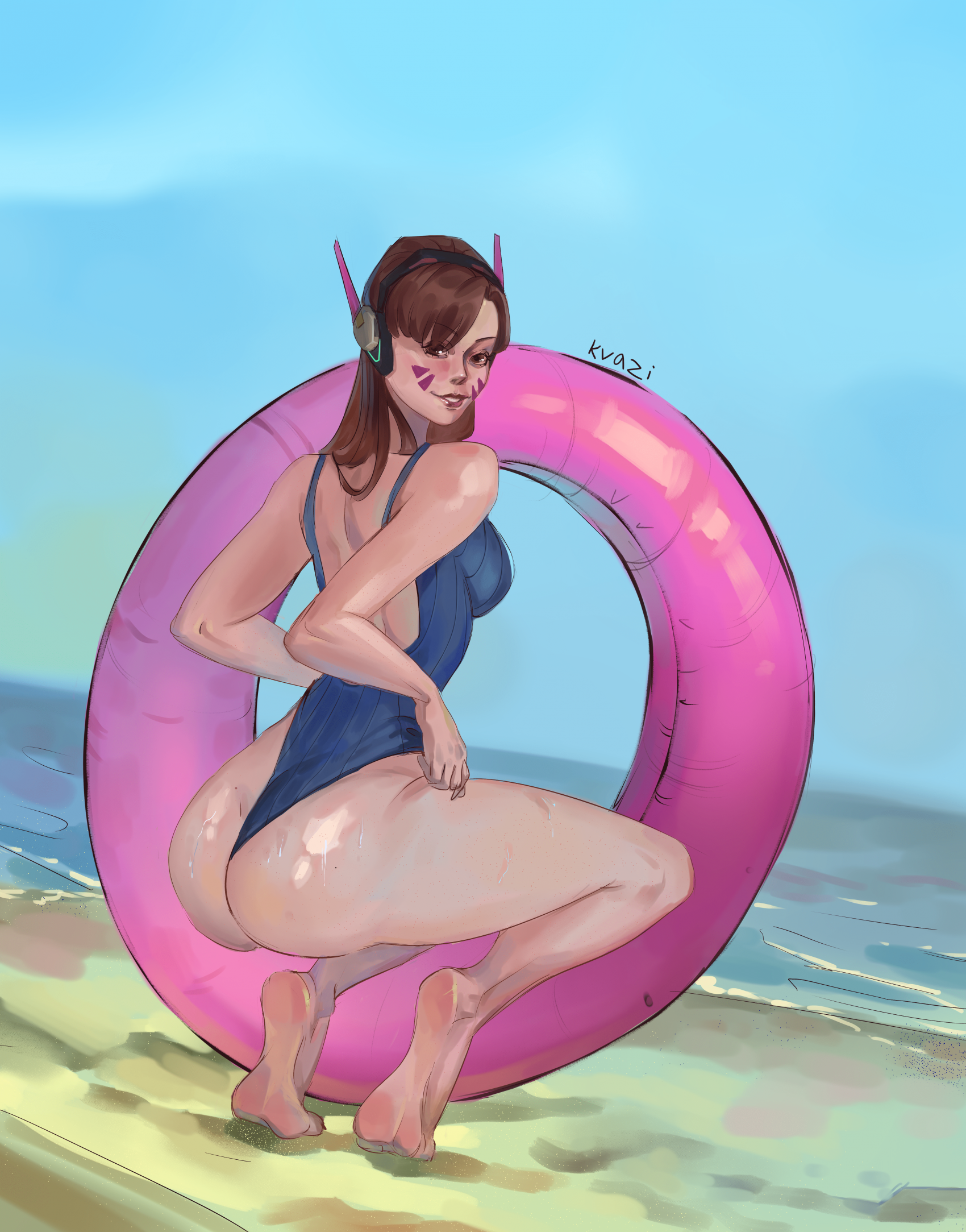 D.Va Overwatch fan art by Kvazi_art -- Fur Affinity [dot] net