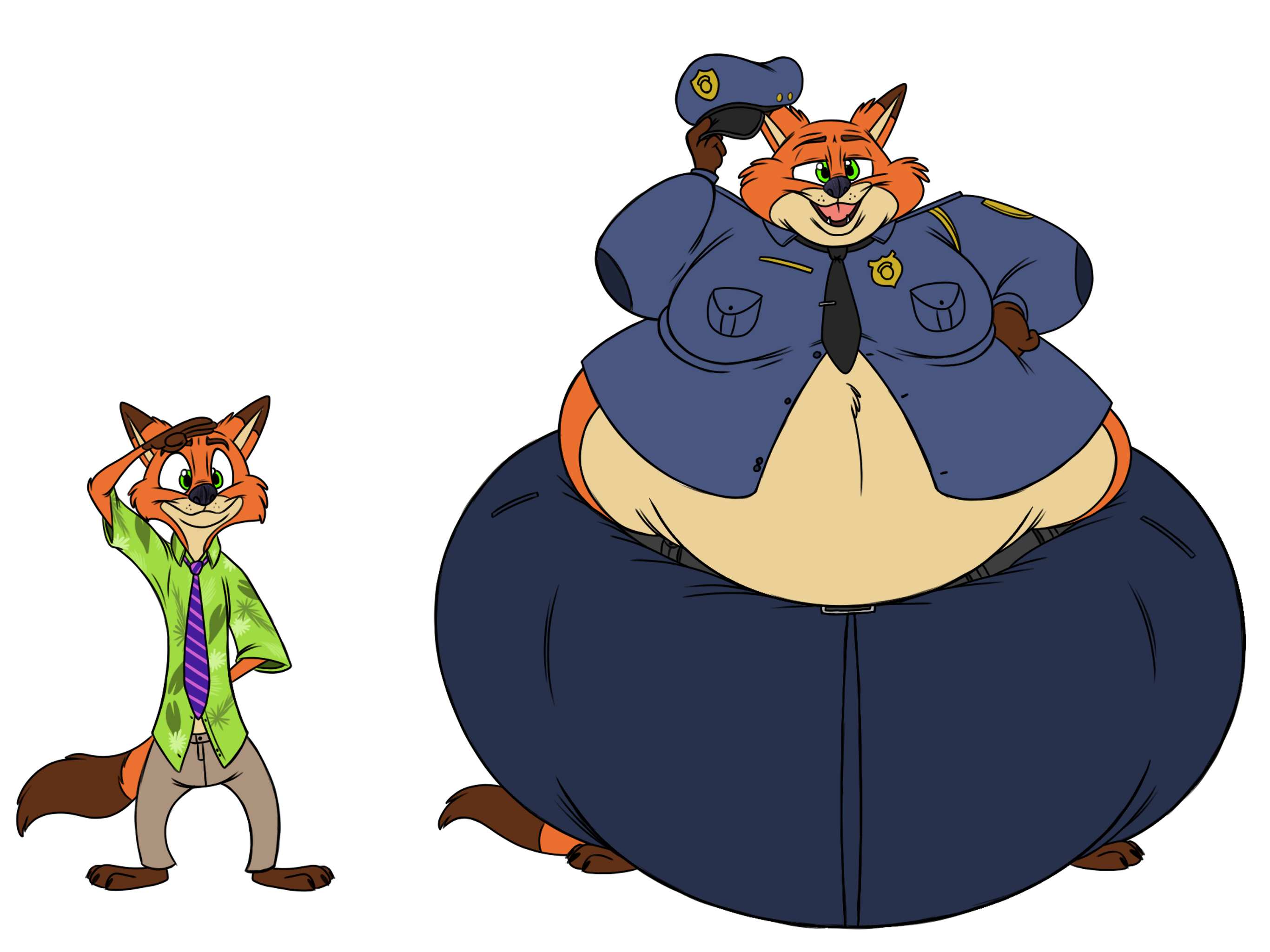Nick Wilde Before and After. 